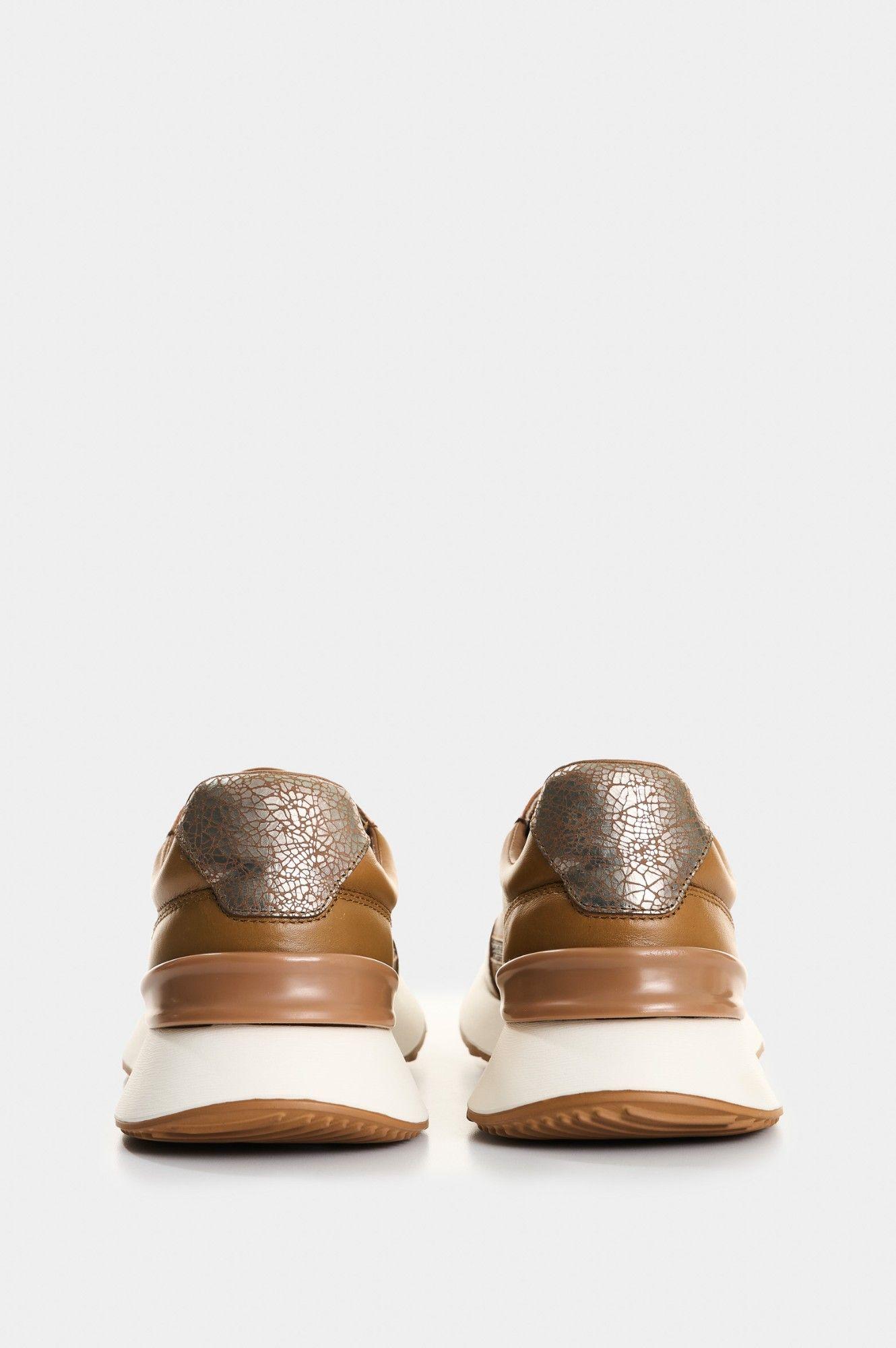 Vélez Zapatilla Tenis Cuero Detalle Millaré Mujer Pearl Miel-2