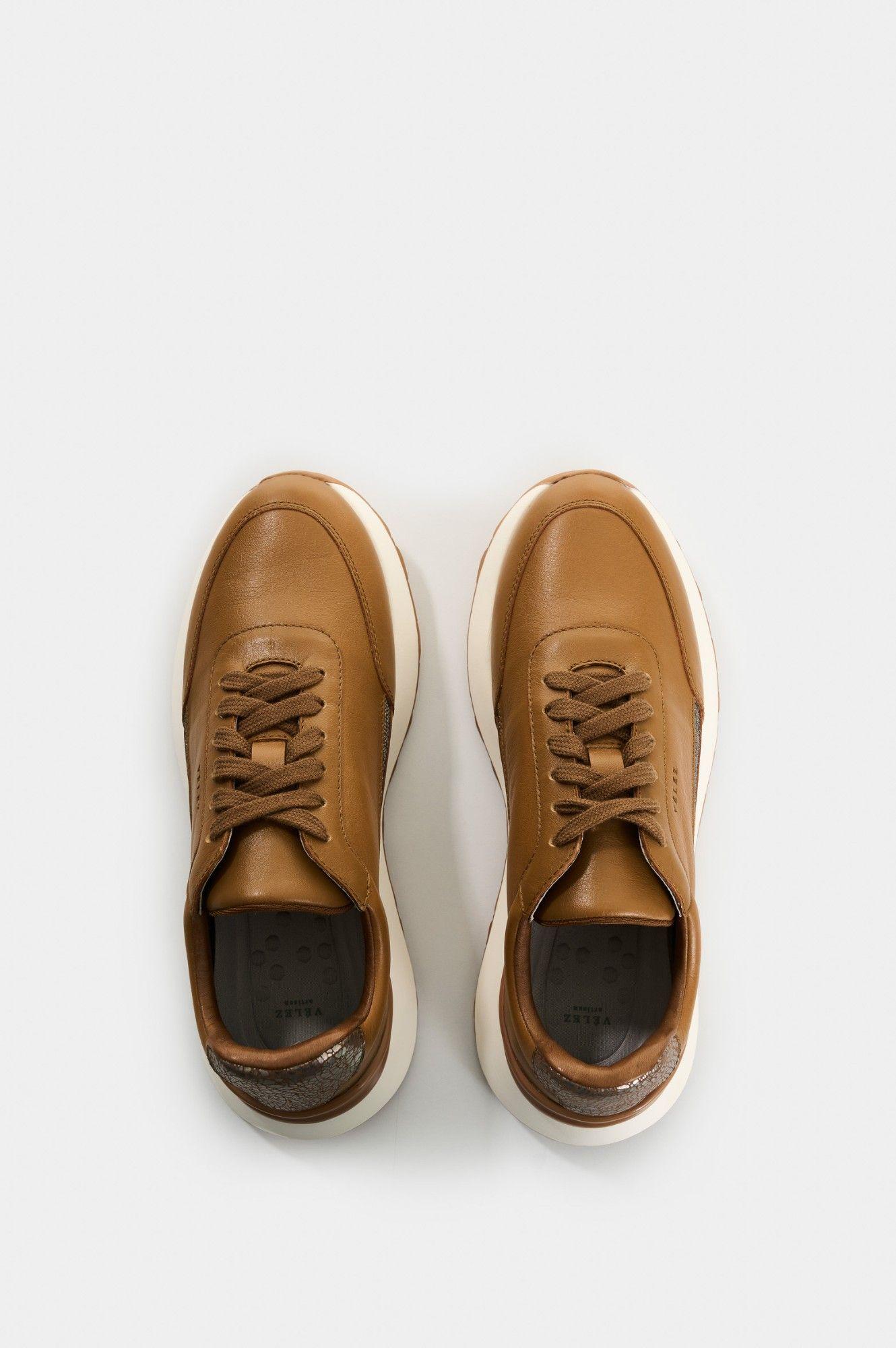 Vélez Zapatilla Tenis Cuero Detalle Millaré Mujer Pearl Miel-3