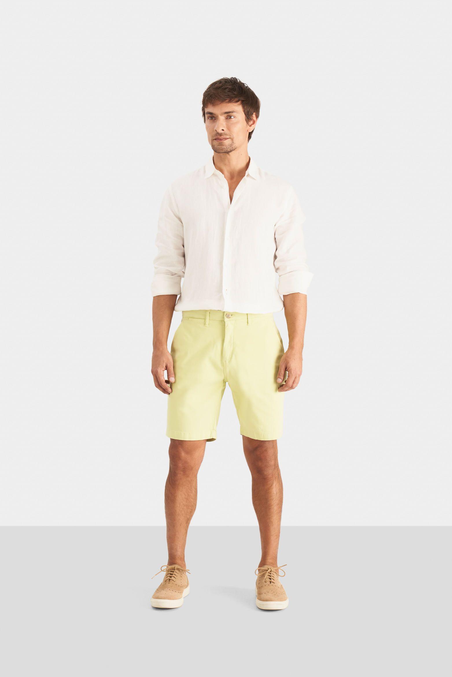 Vélez Bermuda Semifit Caruso Hombre Casual Verde Limon-0
