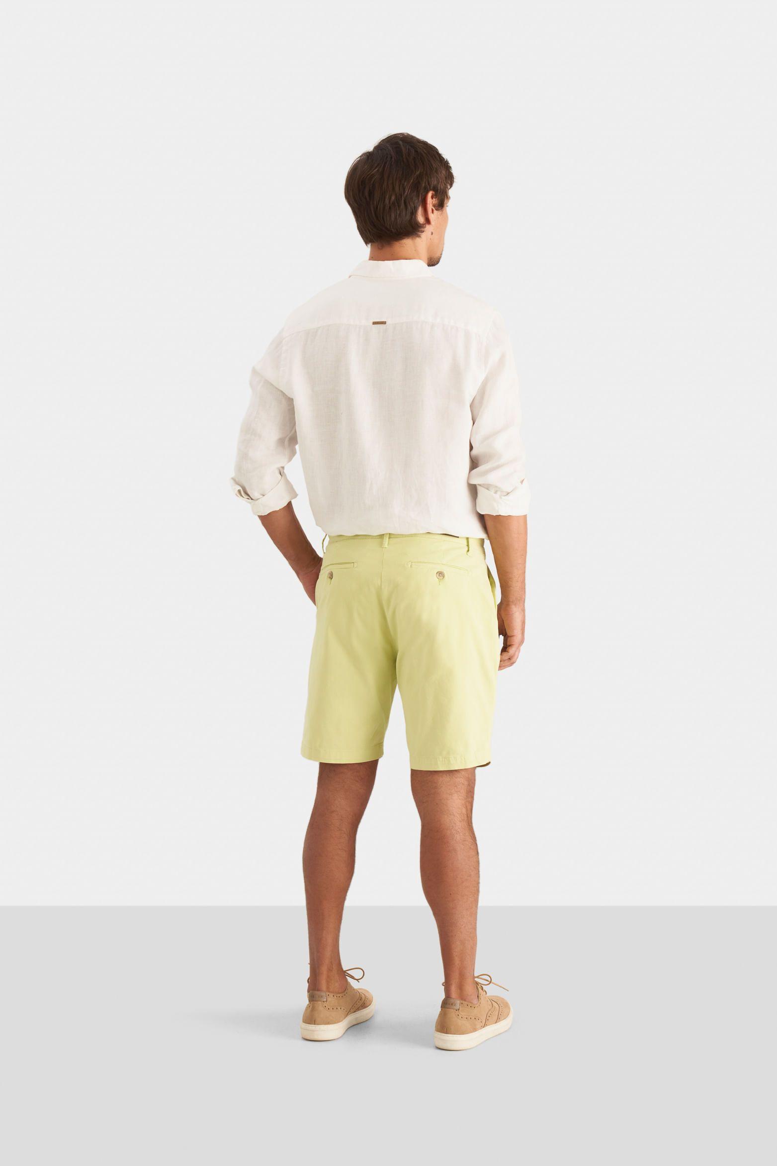 Vélez Bermuda Semifit Caruso Hombre Casual Verde Limon-4