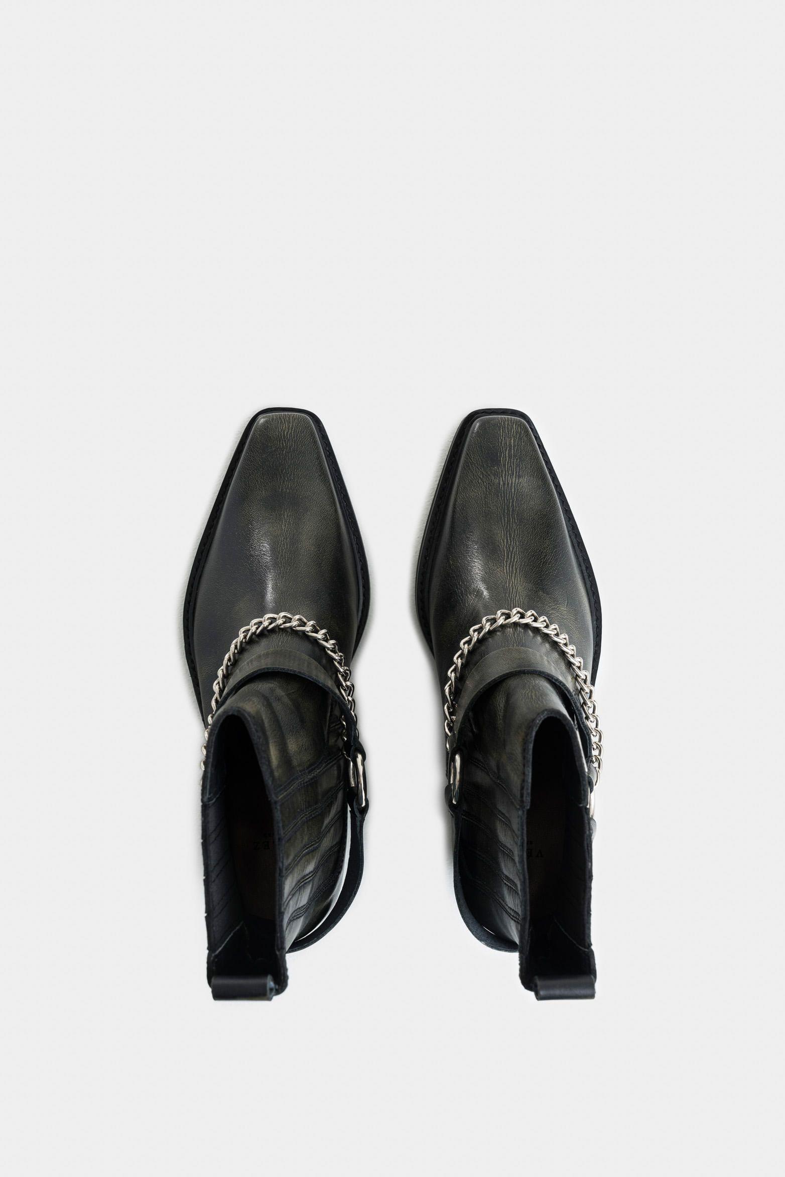 Vélez Botines Texanos Aurora Cuero Mujer Brush Off Verde-3