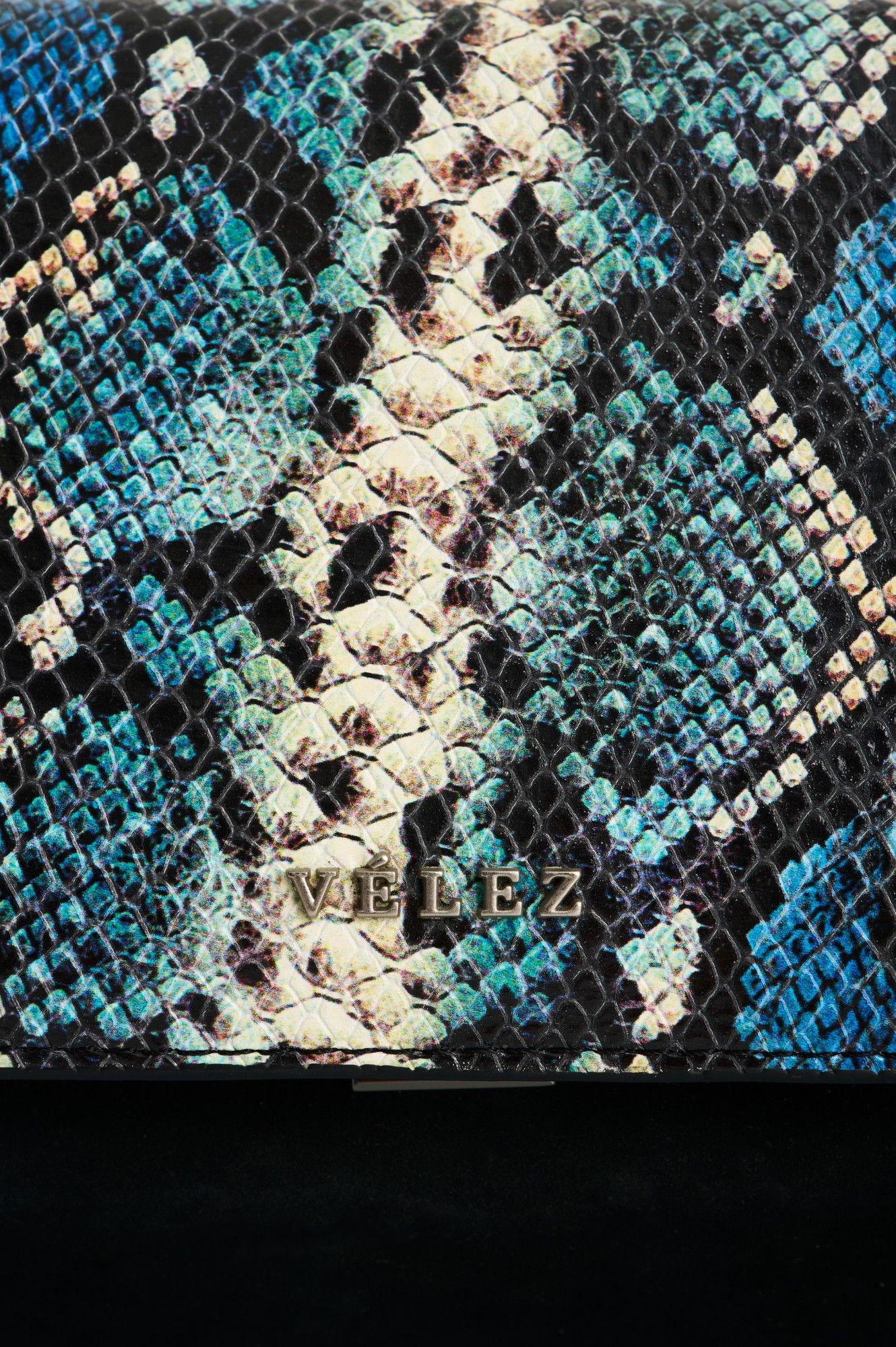 Vélez Cartera Cuero Folia Mujer Lili Craquelado Agua Marina-3