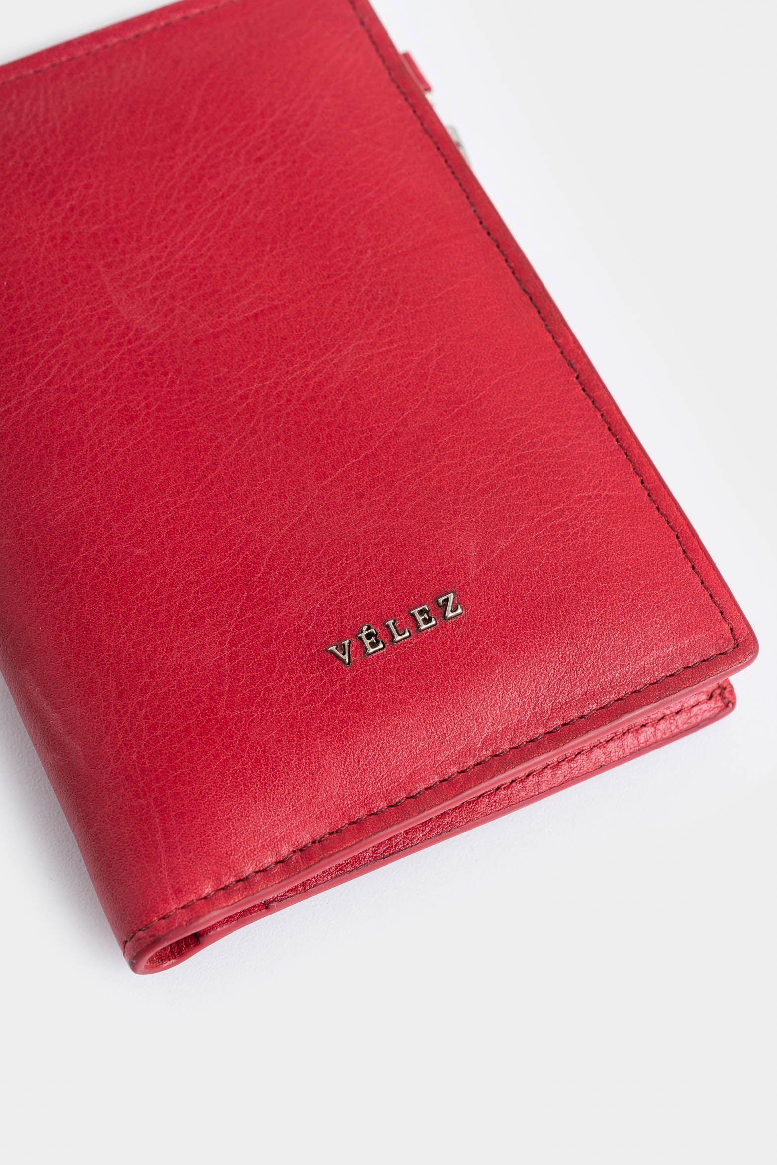 Vélez Billetera Olivia De Cuero Para Mujer Con Monedero Rojo-3