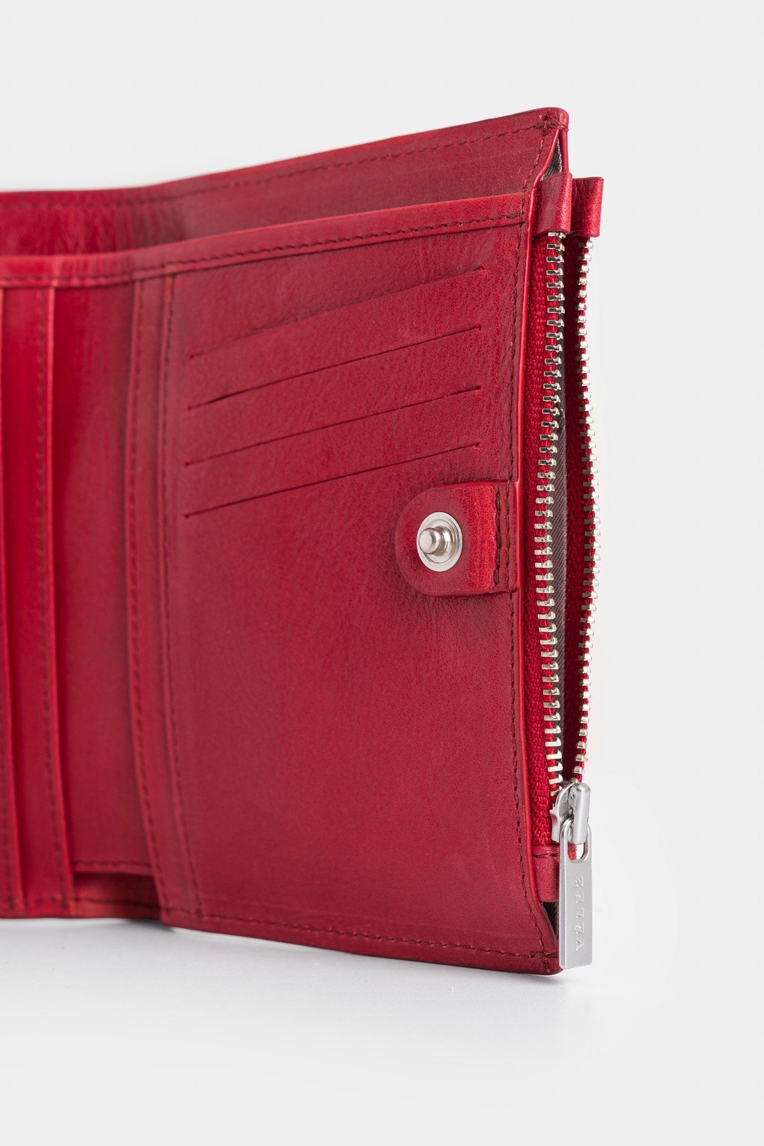 Vélez Billetera Olivia De Cuero Para Mujer Con Monedero Rojo-4