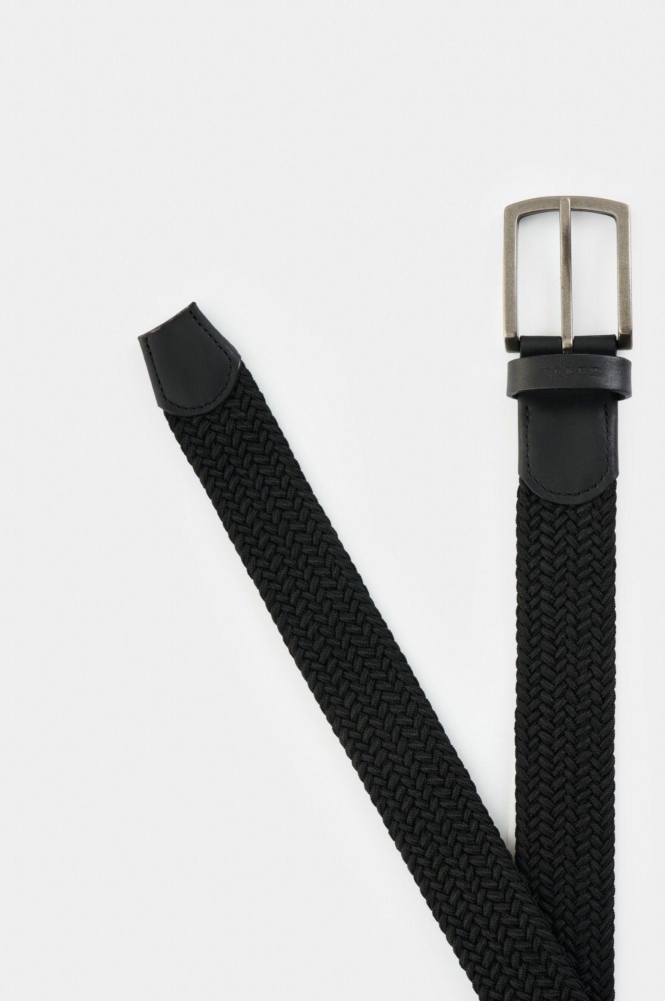 Vélez Cinturón Trenzado Cuero Hombre Tyvi 2.0 Negro-2