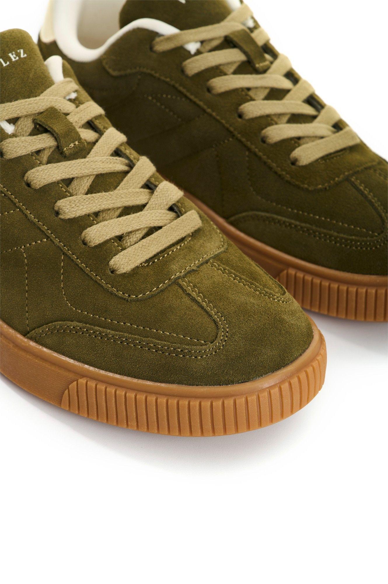 Vélez Zapatilla Tenis De Cuero Gamuzado Ground 2 Verde-4