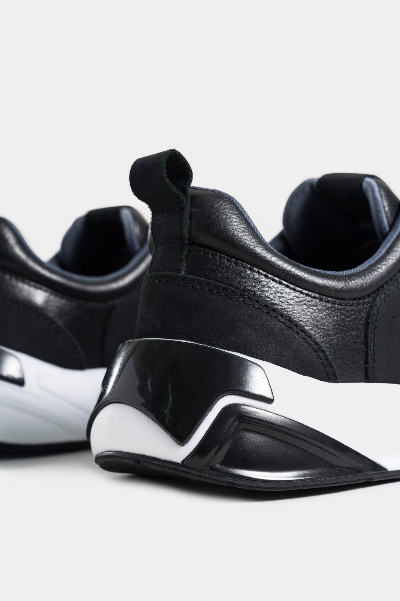 Vélez Zapatillas Volga De Cuero  Hombre Cortes Gamuza Negro-4