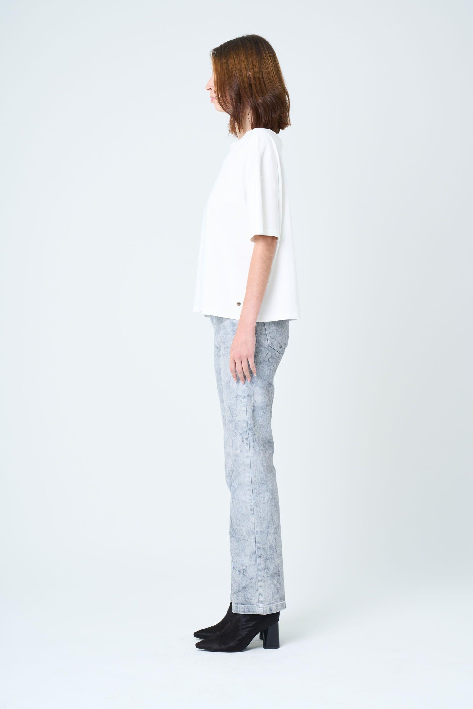 Vélez Polera Manga Corta Ocaso Para Mujer Cristales Blanco-1