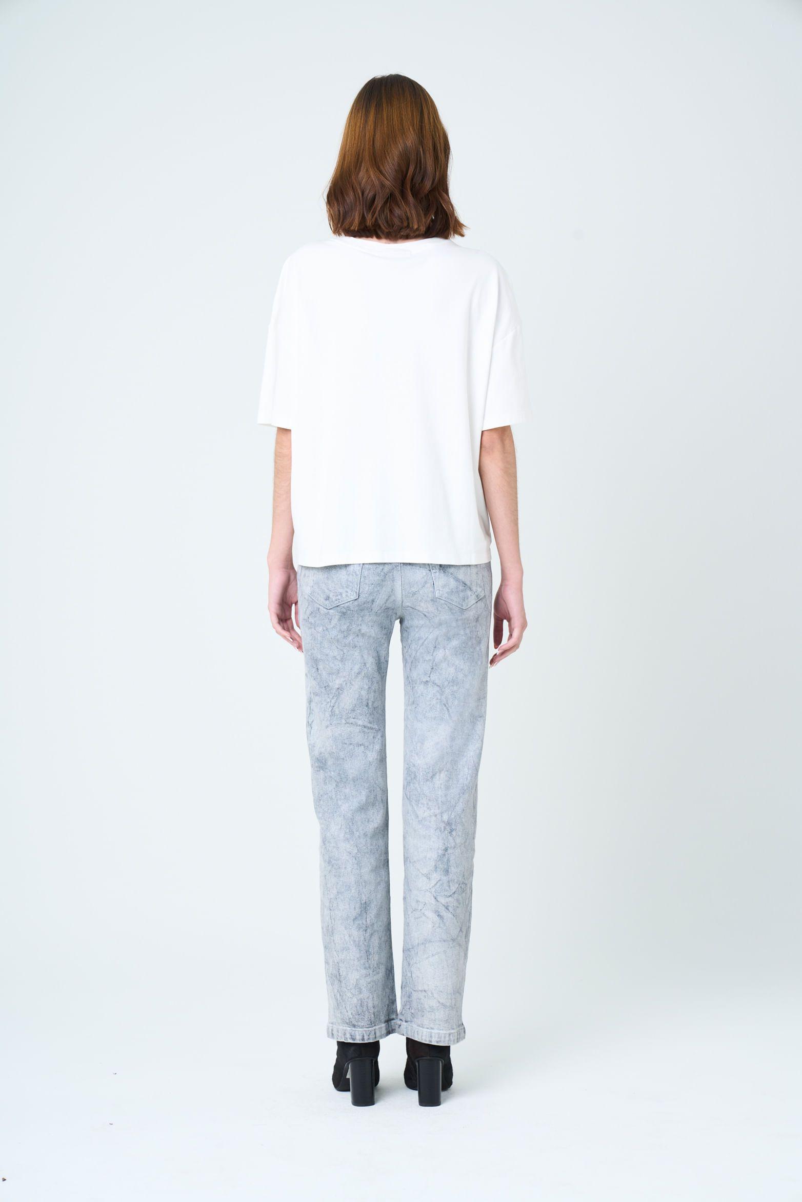 Vélez Polera Manga Corta Ocaso Para Mujer Cristales Blanco-2