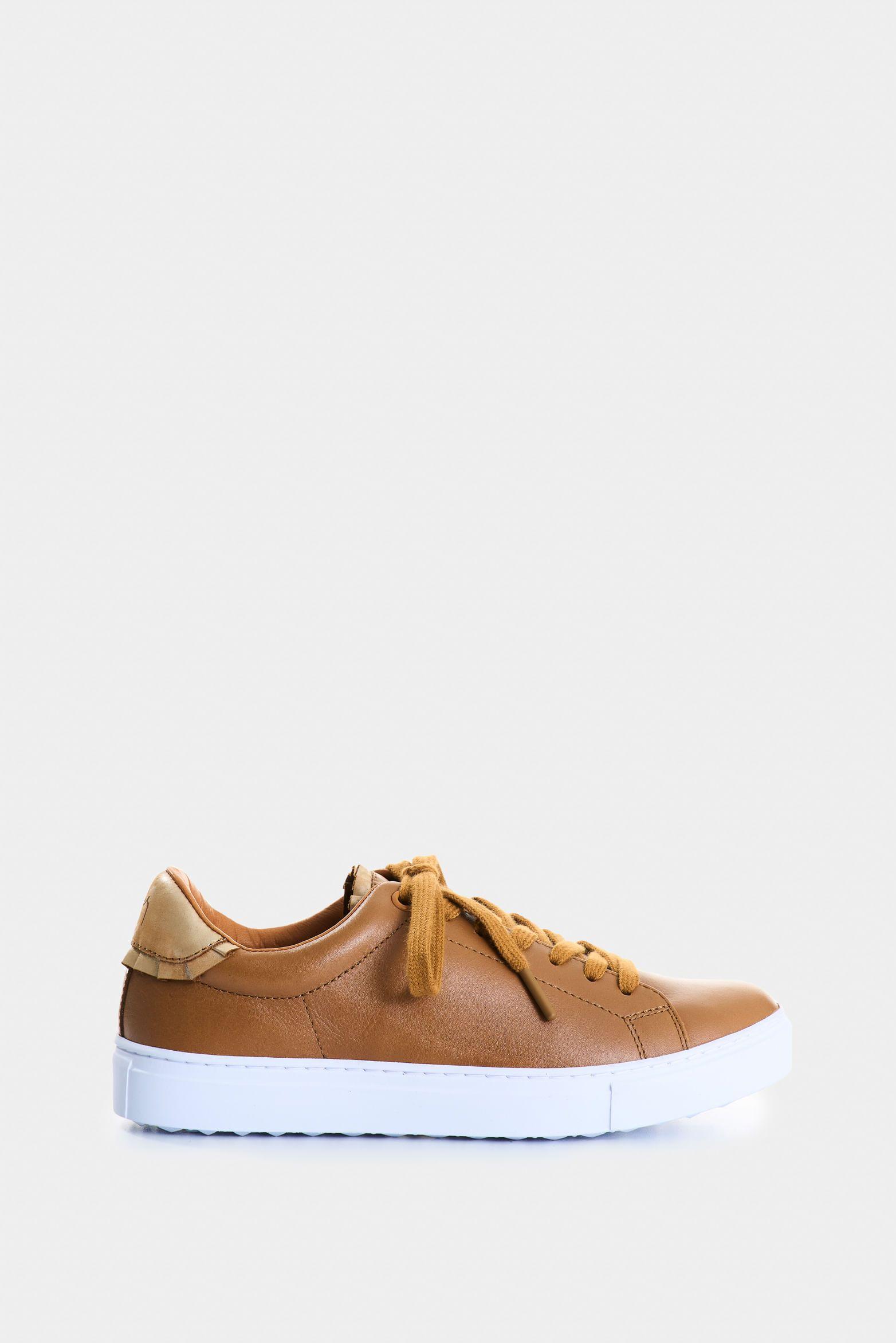 Vélez Tenis Casual De Cuero Combinados Miel-0