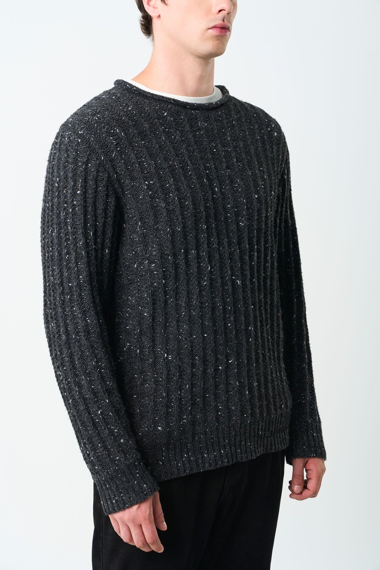 Vélez Sweater Selva Tejido Para Hombre Cuello Bandeja Negro-4