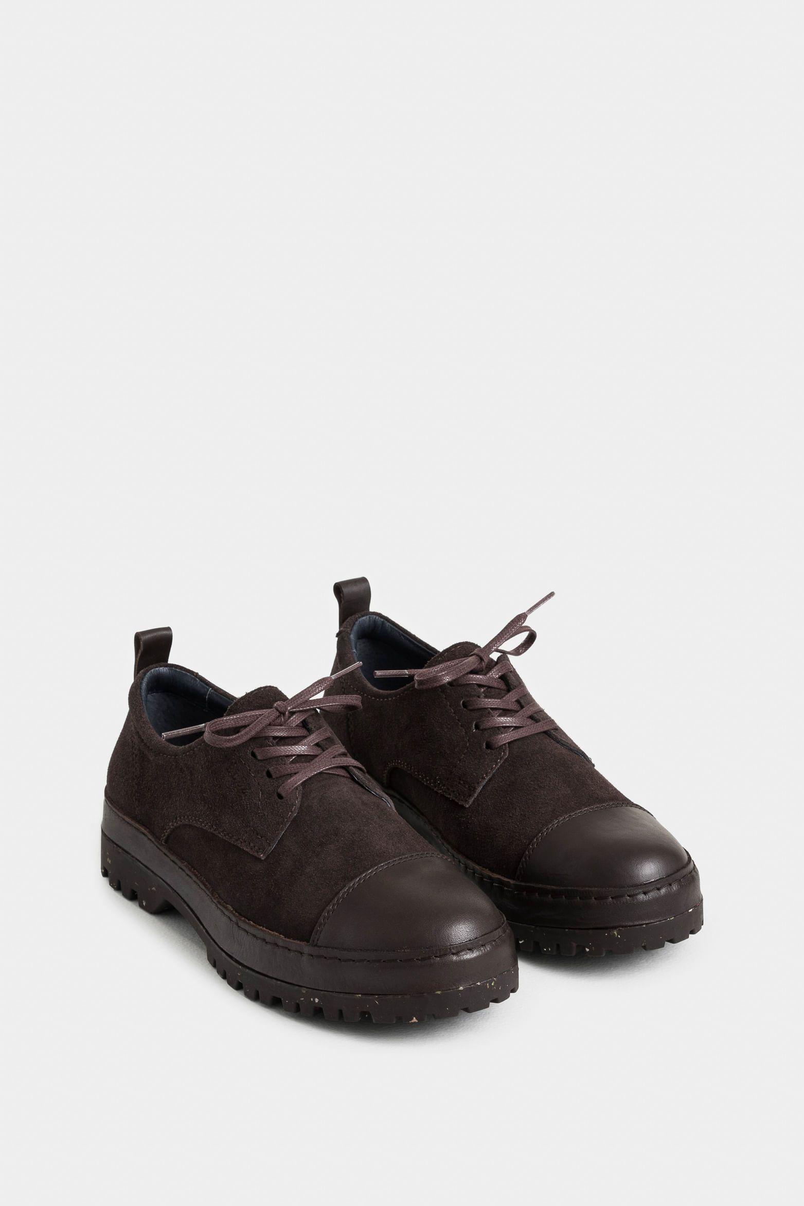 Vélez Zapatos Cordón Sunset De Cuero Para Hombre Café-1