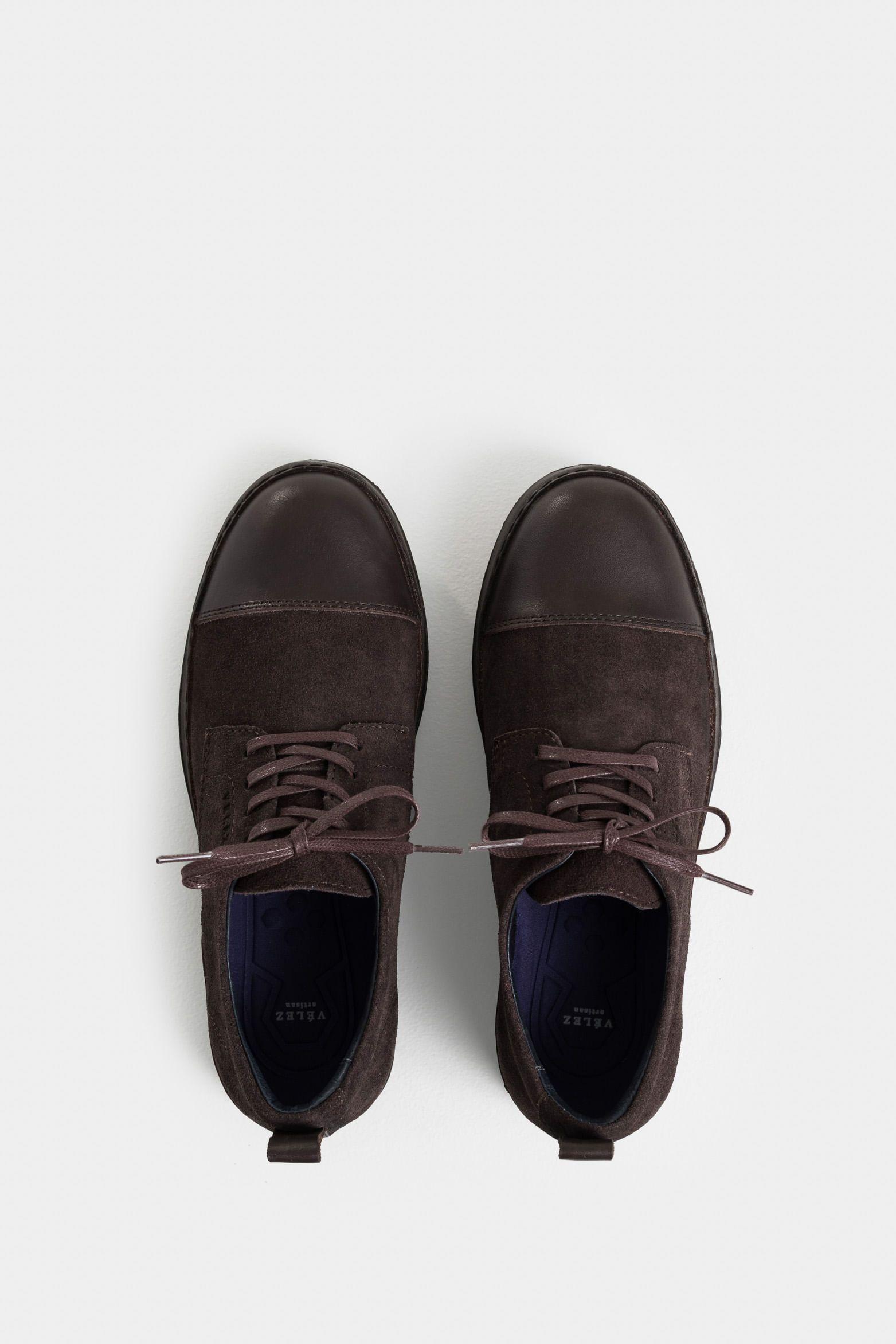 Vélez Zapatos Cordón Sunset De Cuero Para Hombre Café-3
