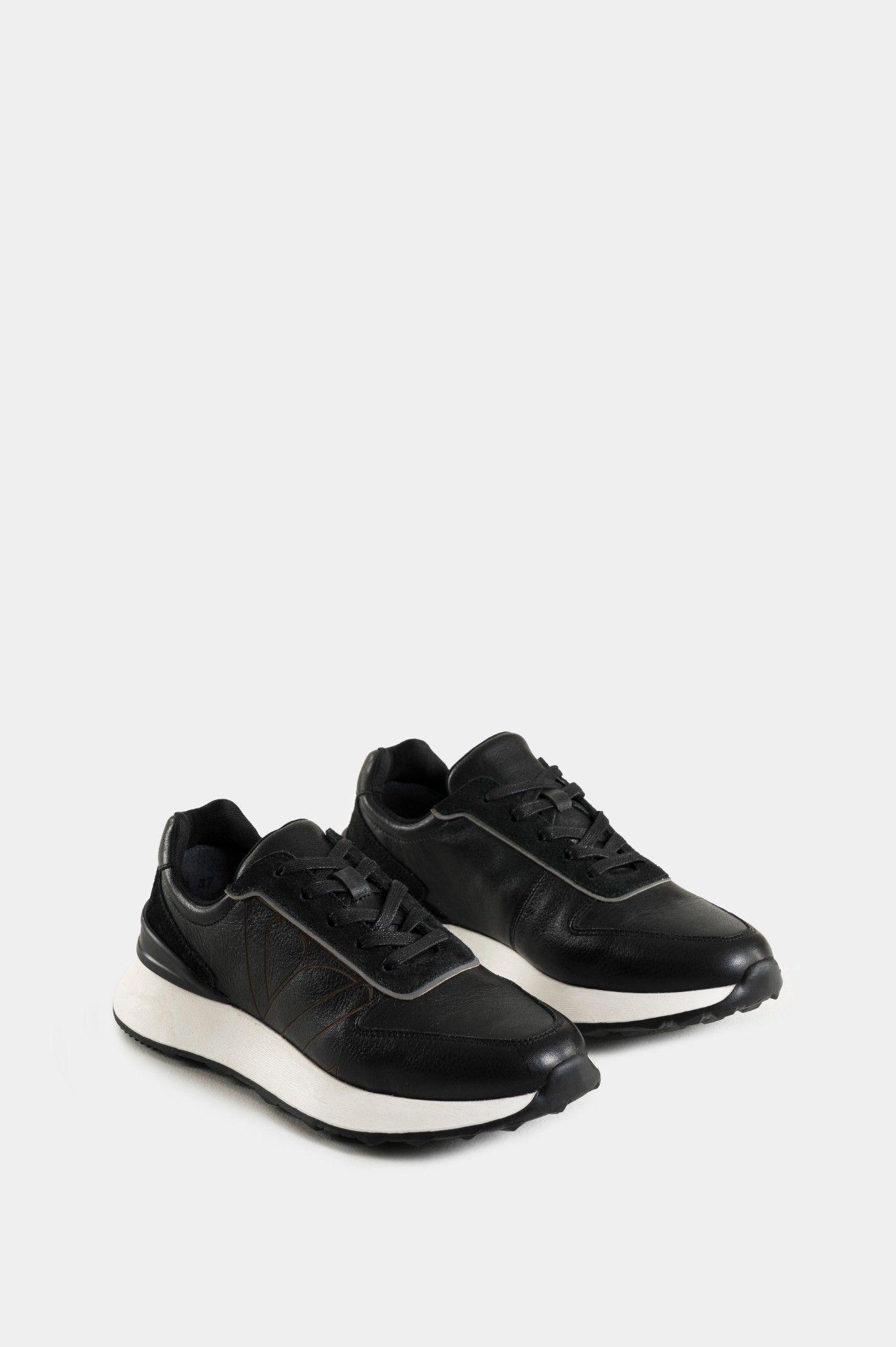 Vélez Zapatilla Tenis Australis Cuero Y Carnaza Mujer  Negro-1