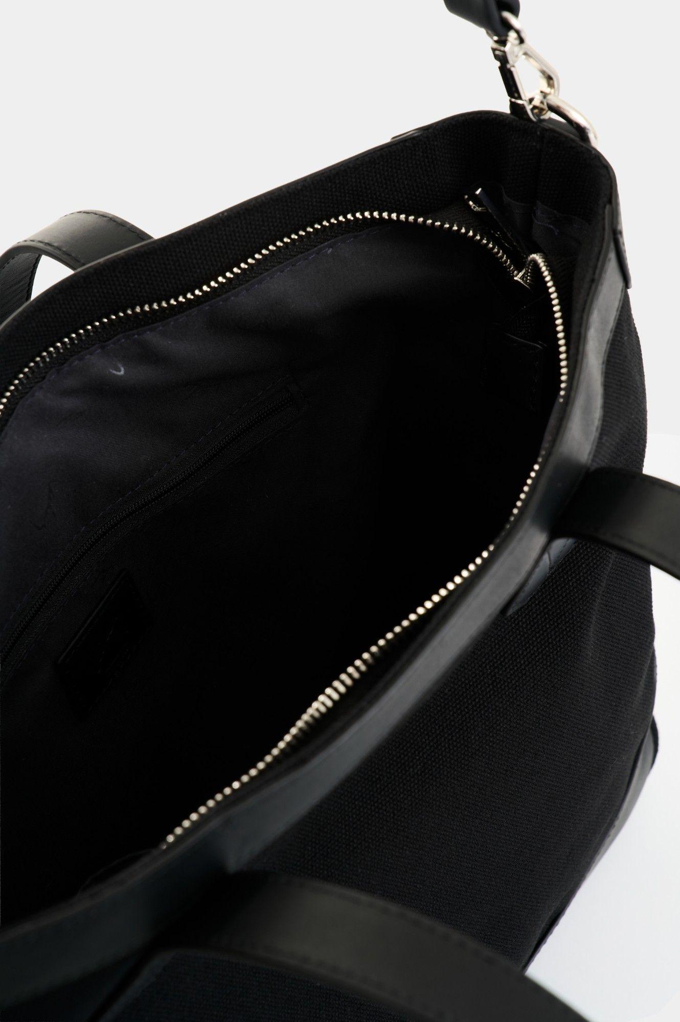 Vélez Cartera Bolso En Lona Y Cuero Mujer Aurelia Negro-4