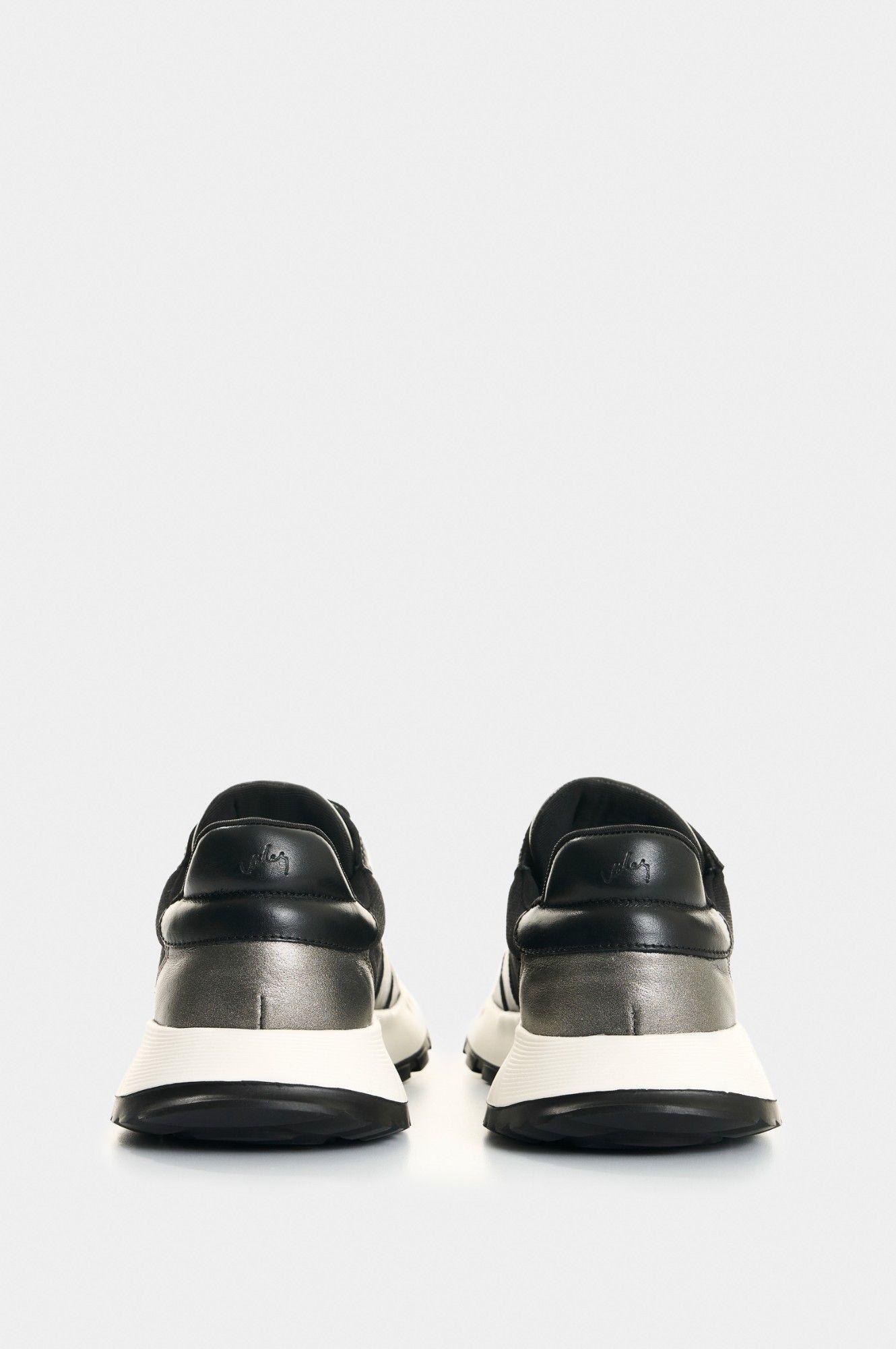 Vélez Zapatilla Tenis Cuero Y Folia Mujer Ocaso Negro-2