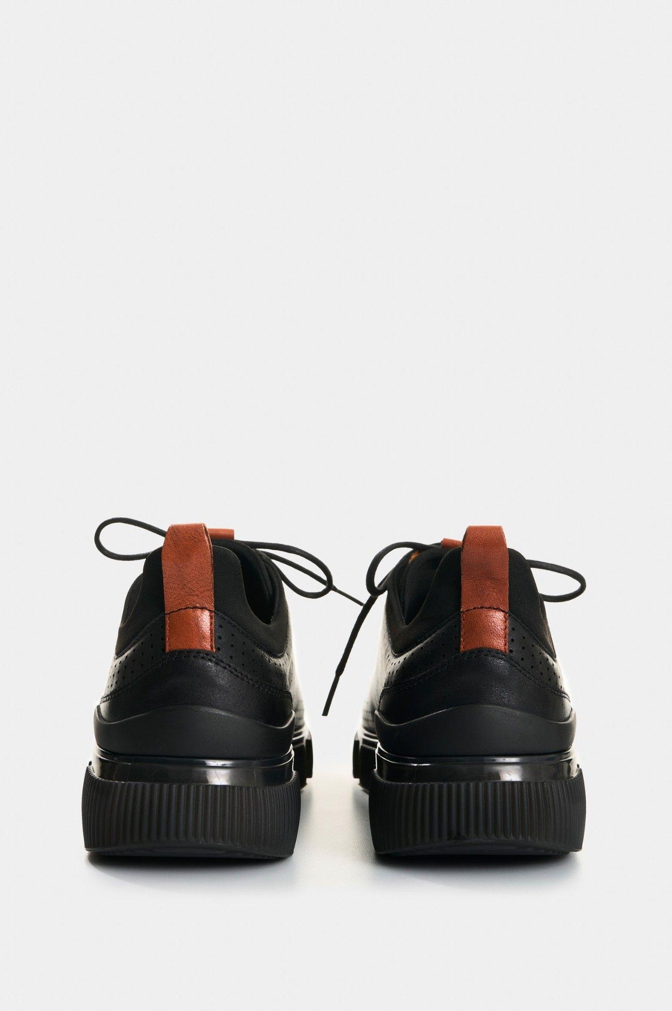 Vélez Zapatos De Cordón Cuero Hombre Aria Negro-2