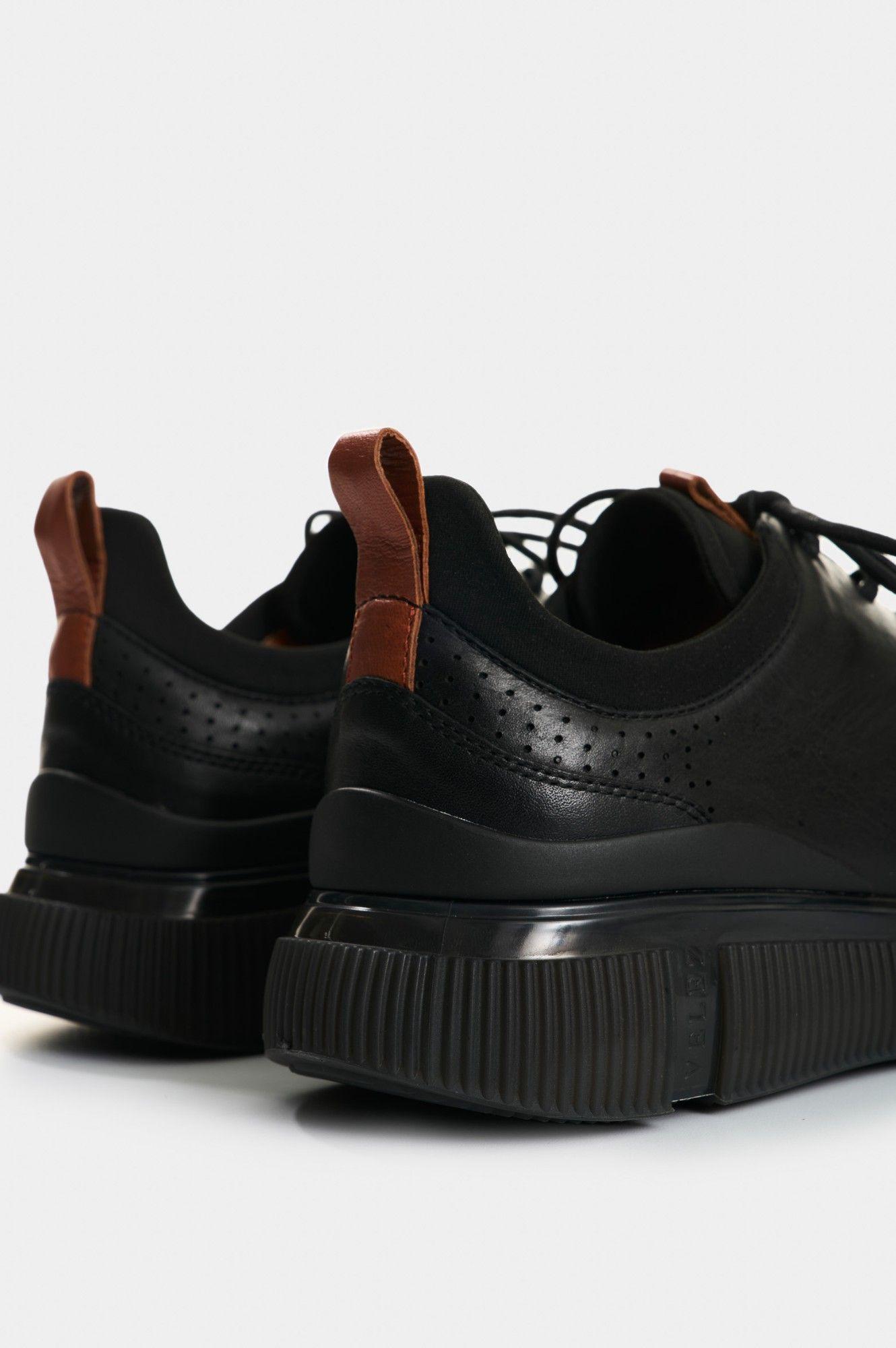 Vélez Zapatos De Cordón Cuero Hombre Aria Negro-4