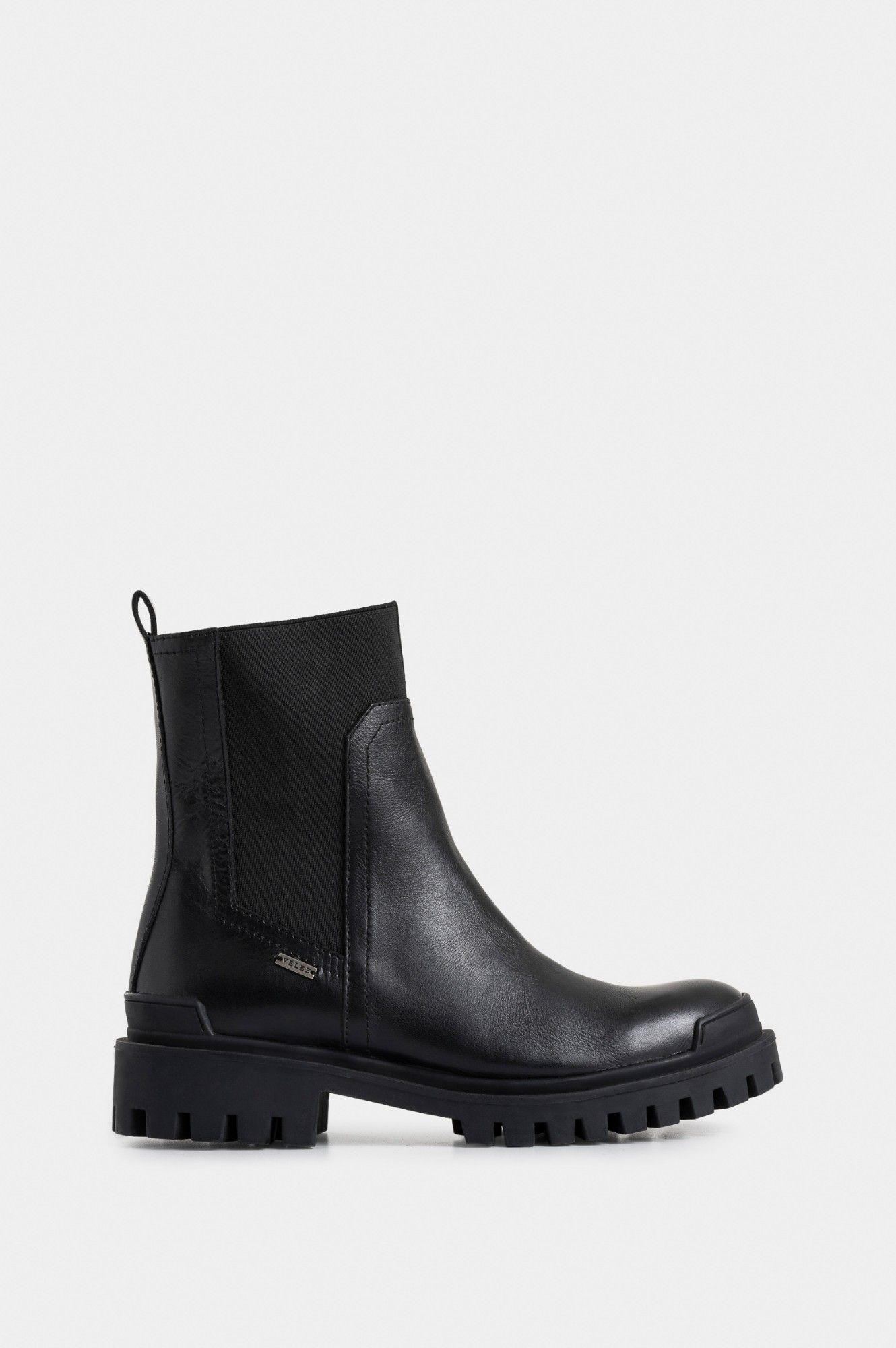 Vélez Botines Caltha 2.0 De Cuero  Mujer Tractorados Negro-0