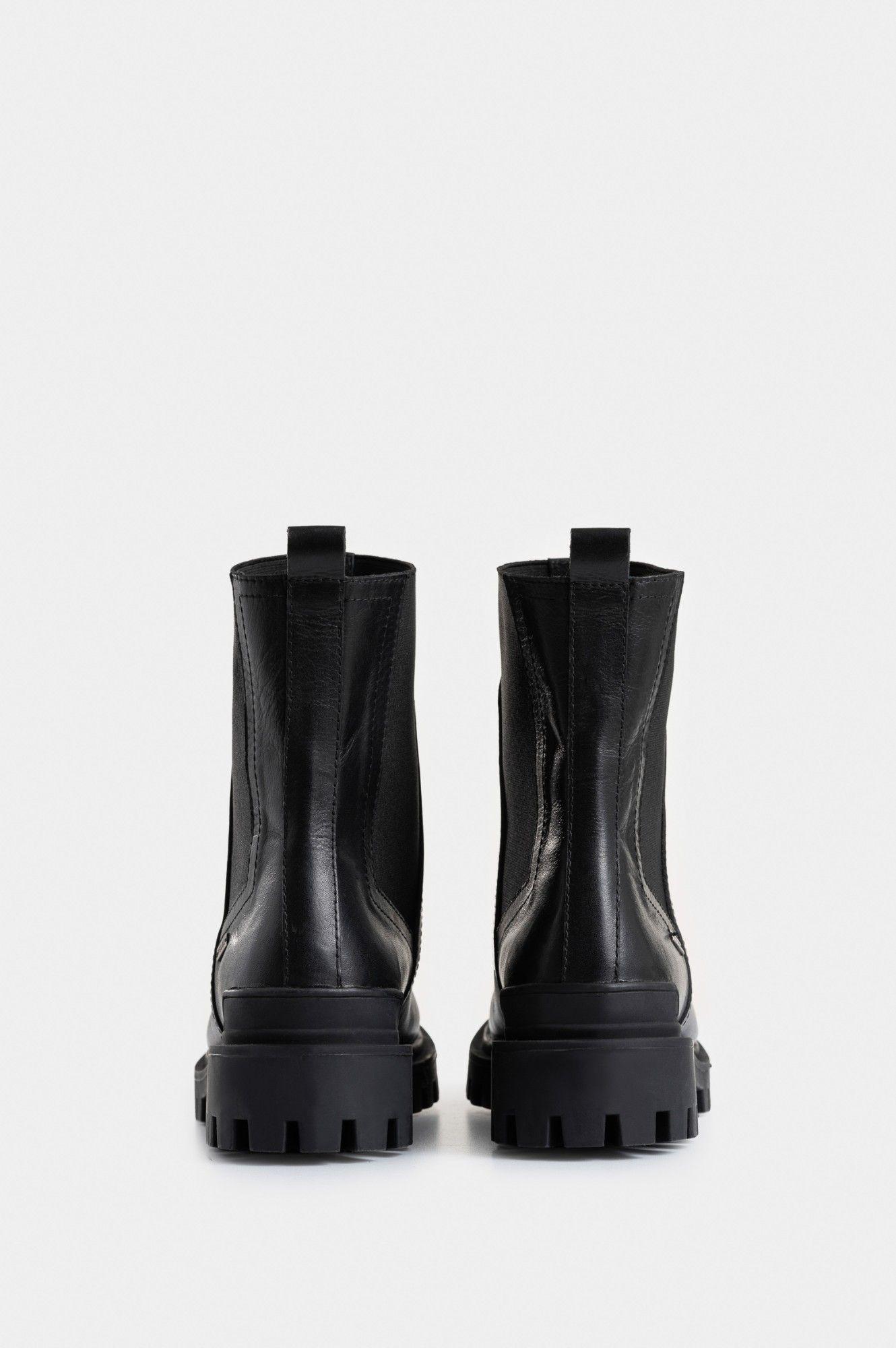 Vélez Botines Caltha 2.0 De Cuero  Mujer Tractorados Negro-2