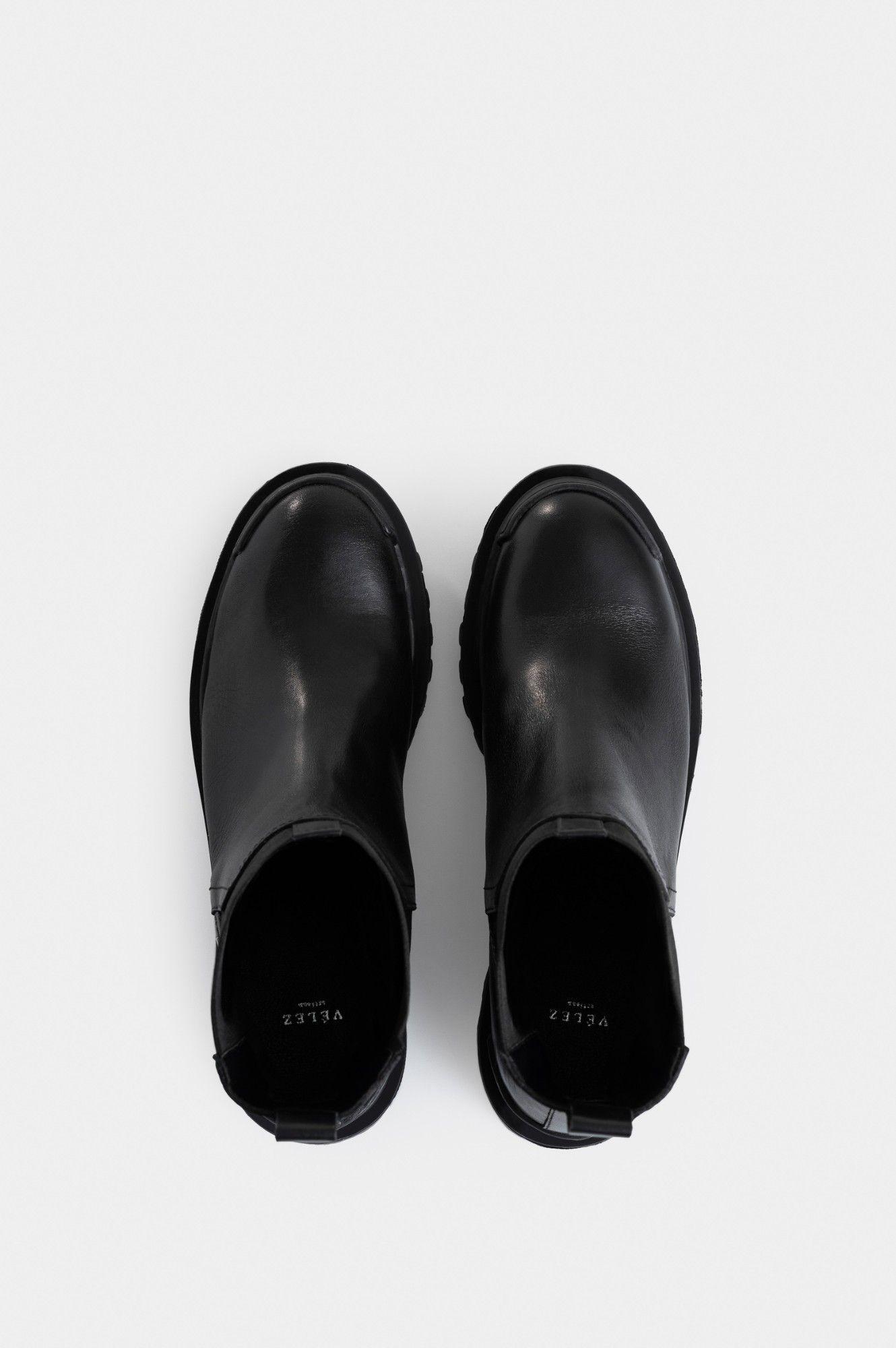 Vélez Botines Caltha 2.0 De Cuero  Mujer Tractorados Negro-3
