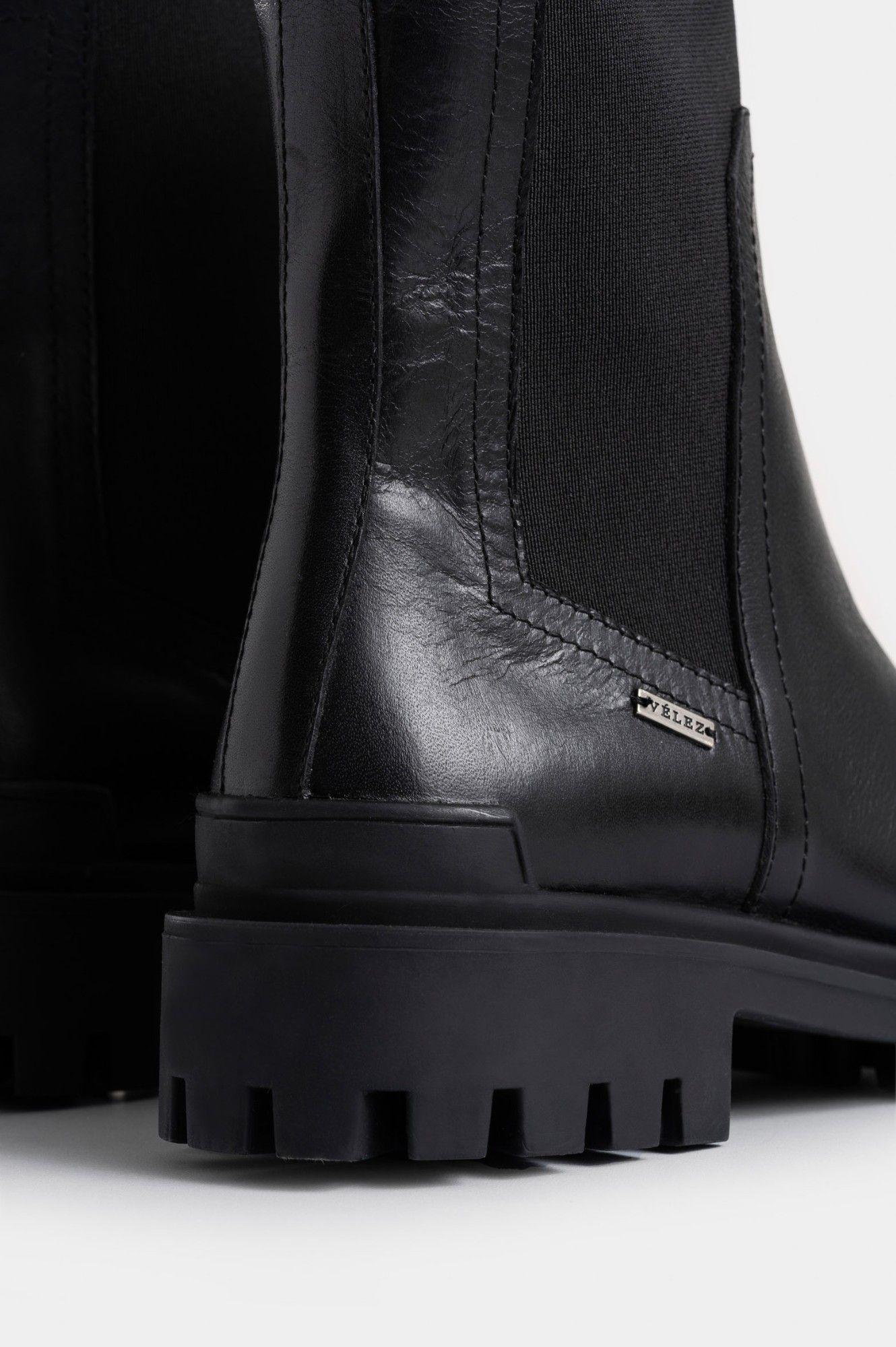 Vélez Botines Caltha 2.0 De Cuero  Mujer Tractorados Negro-4