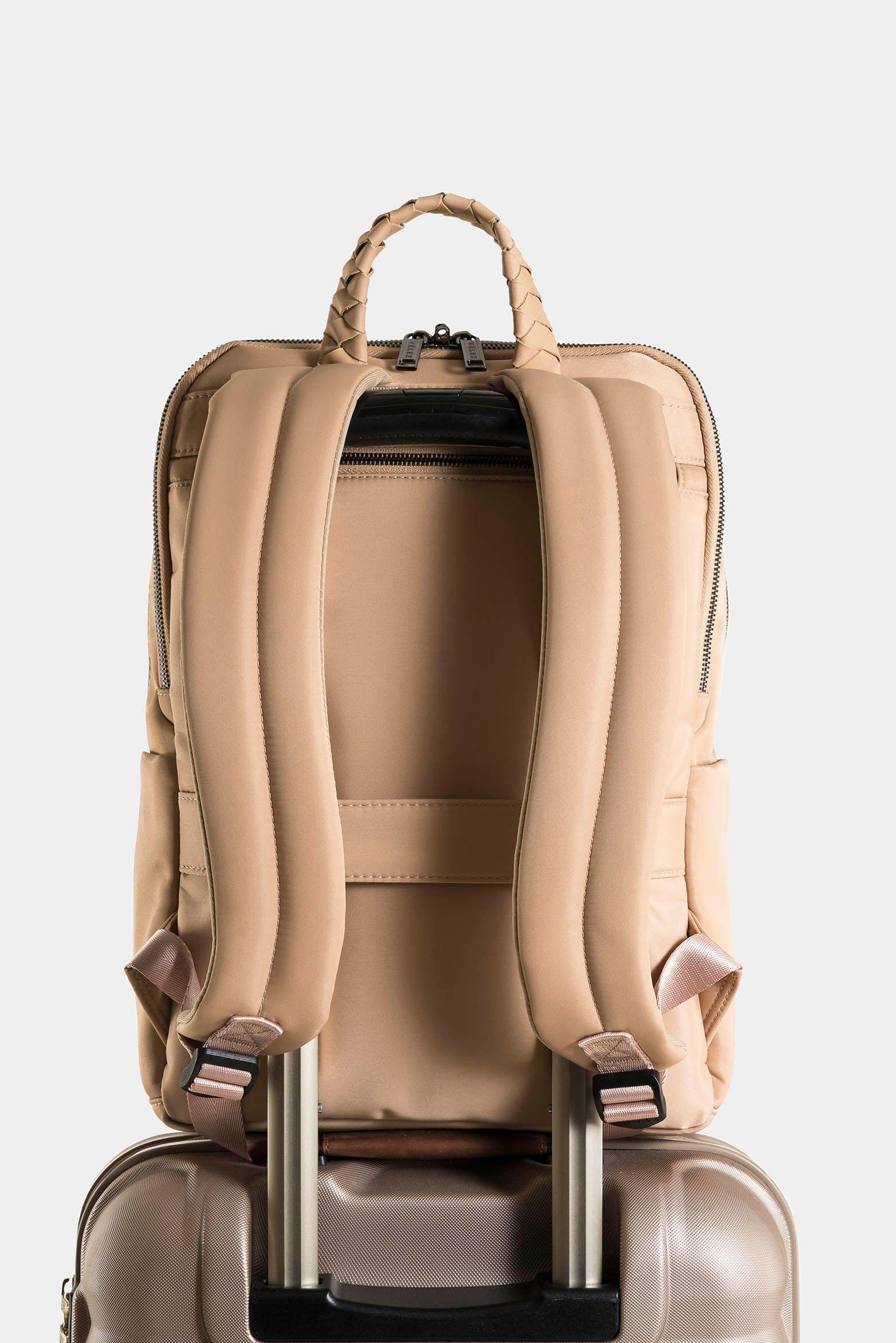 Vélez Tula Morral Nylon Reciclado Mujer Manija Trenzada Arena-2
