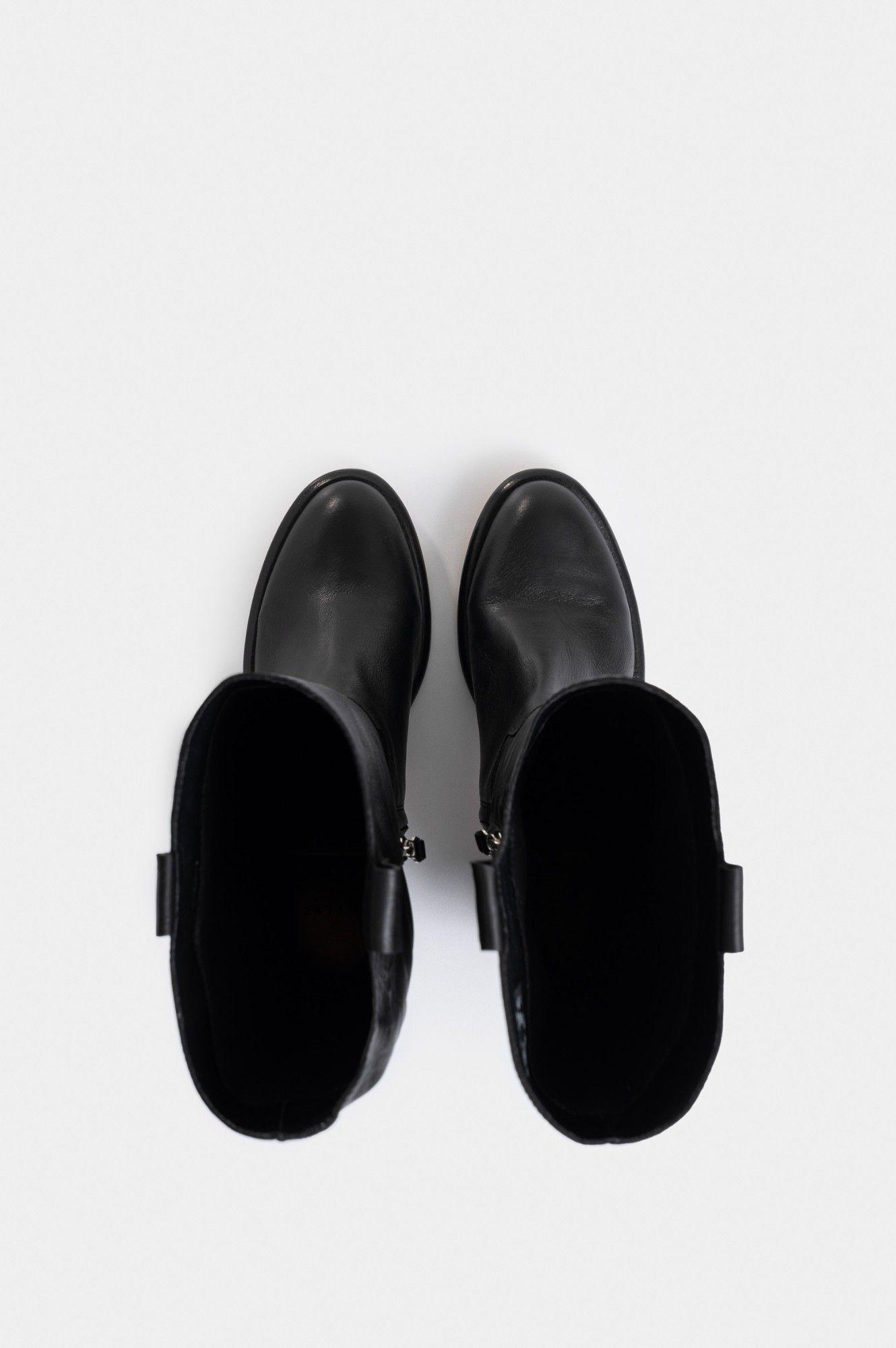 Vélez Botas Zolan De Cuero Para Mujer Caña Alta Negro-3
