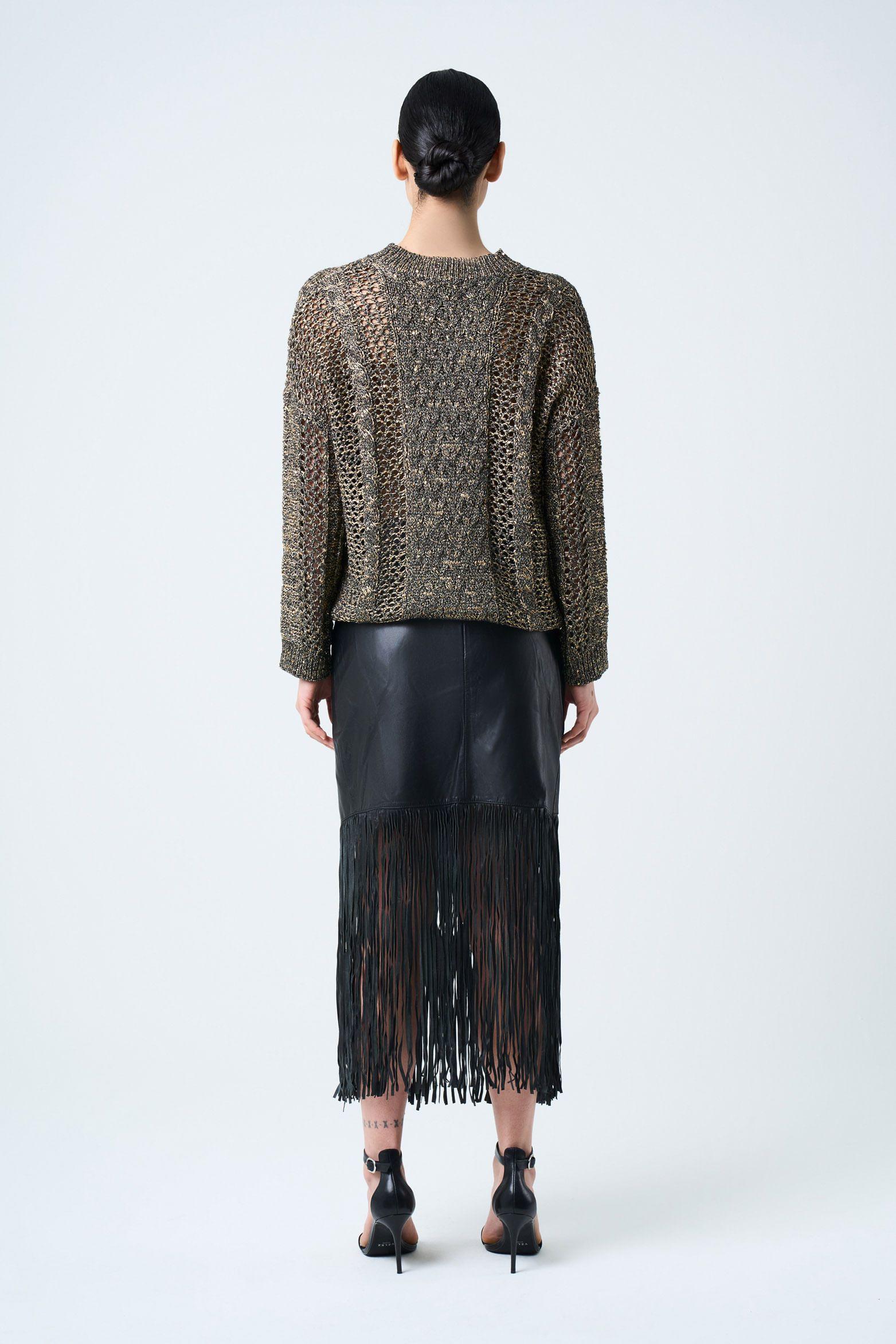 Vélez Sweater Alhena Tejido Mujer Detalle Lentejuelas Negro-2