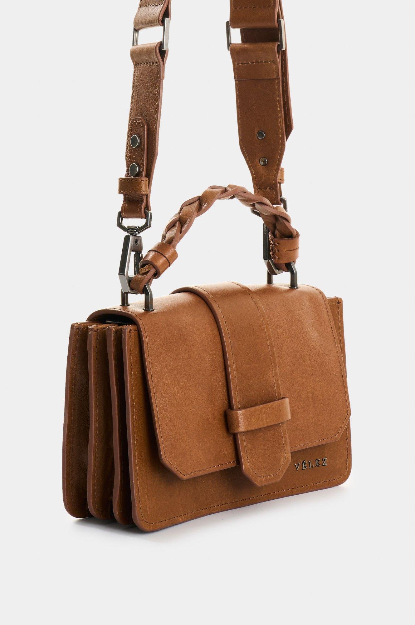 Vélez Cartera Bandolera De Cuero Para Mujer Garniel Miel-1