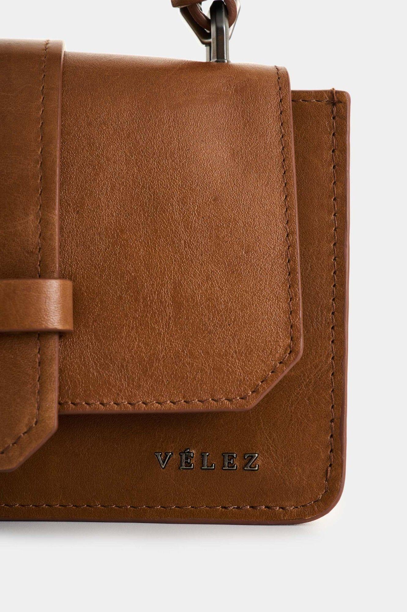 Vélez Cartera Bandolera De Cuero Para Mujer Garniel Miel-3
