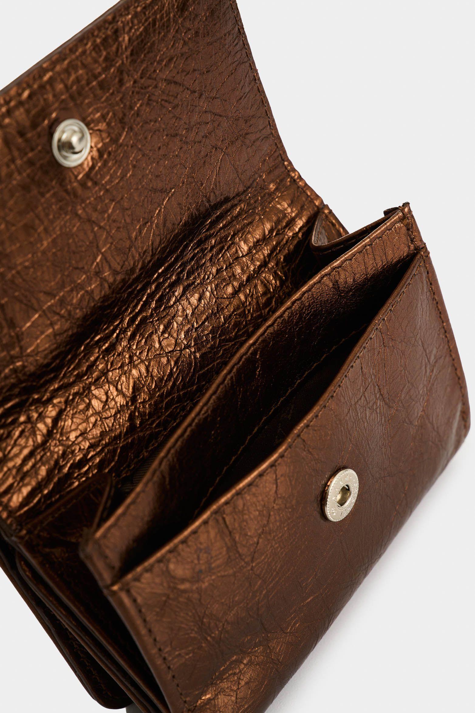 Vélez Billetera Pequeña Cuero Folia Mujer Monedero Bronce-4