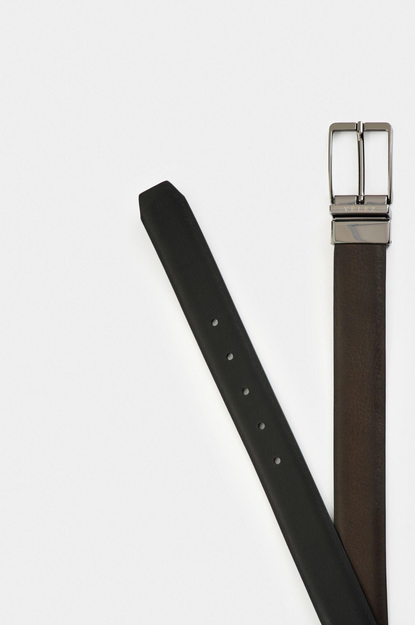 Vélez Cinturón Doble Faz Cuero Hombre Nila Café-2