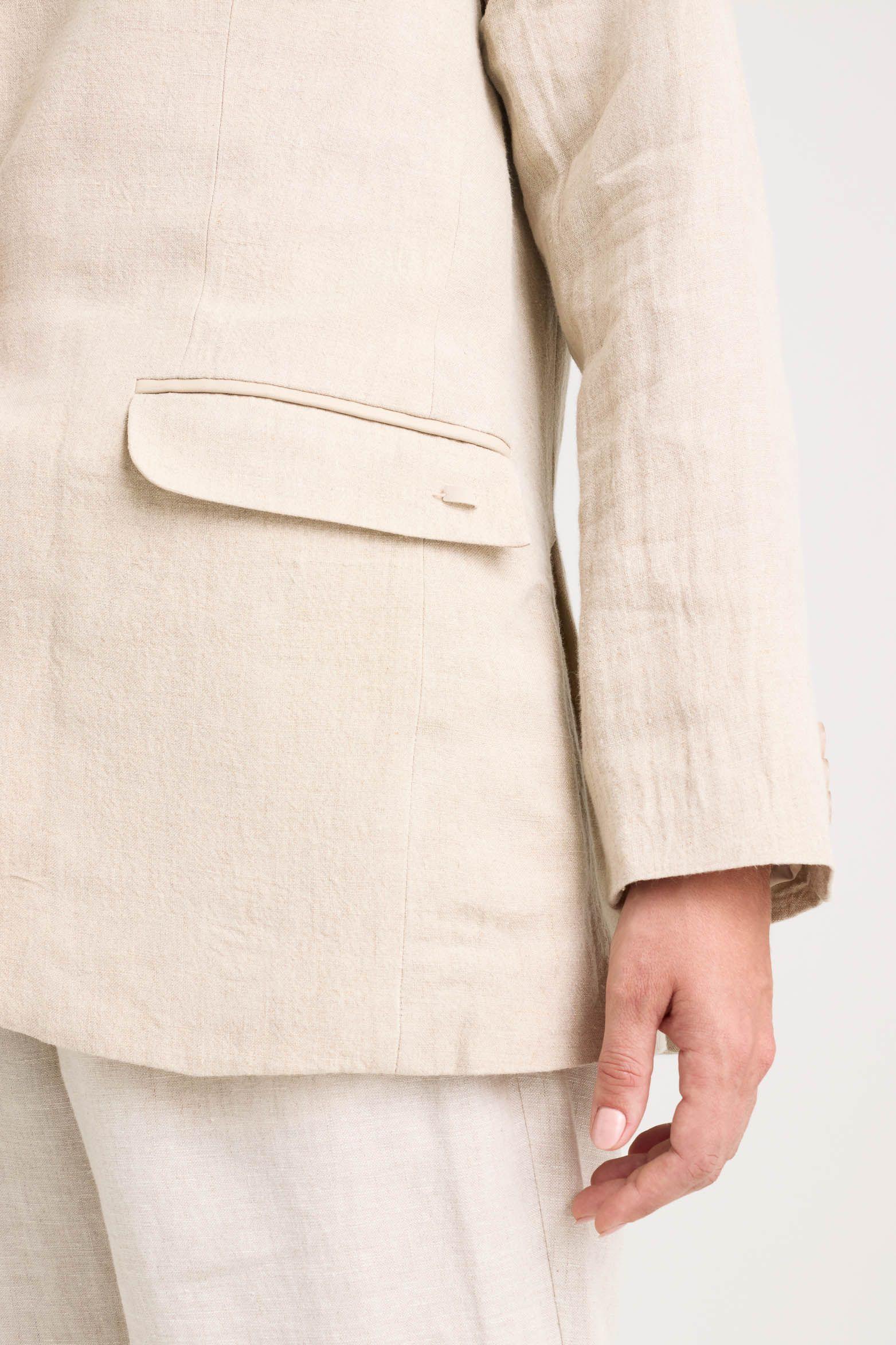 Vélez Blazer Aurora En Lino Para Mujer Fit Holgado Arena-4