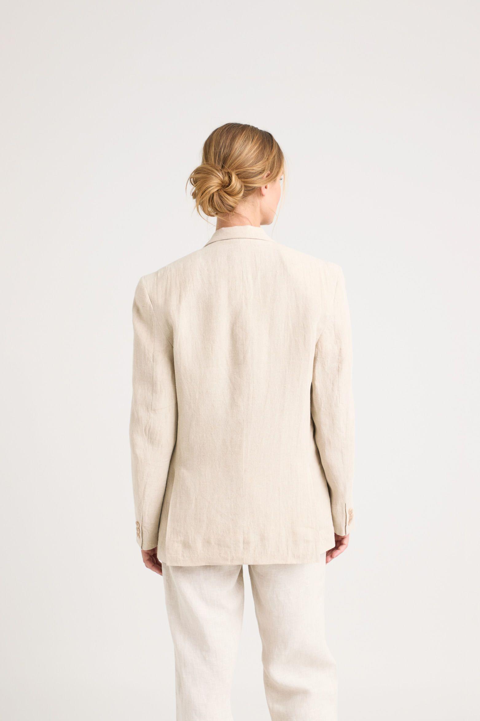 Vélez Blazer Aurora En Lino Para Mujer Fit Holgado Arena-5