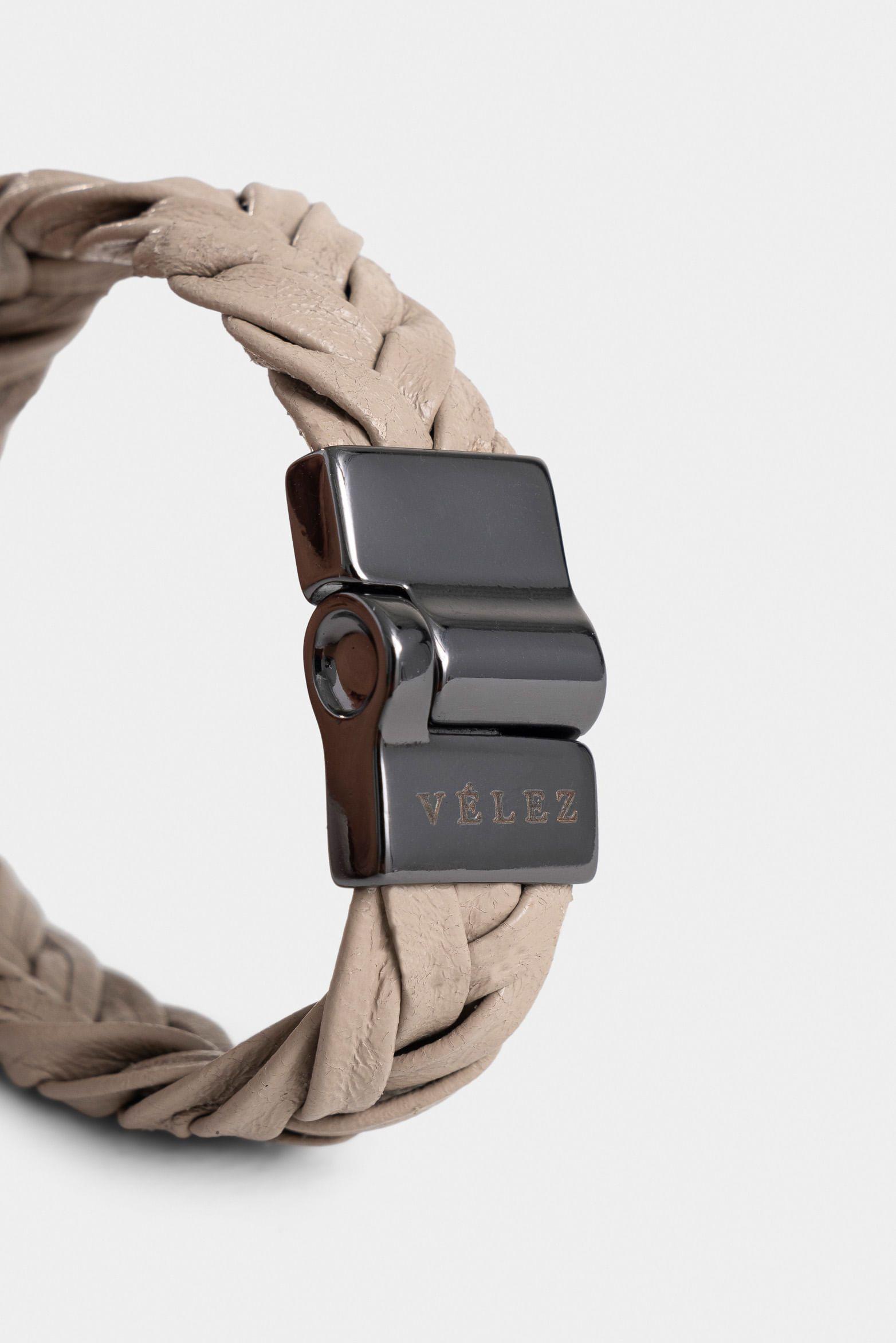 Manilla leo 2.0 de cuero para hombre trenzada Arena-1