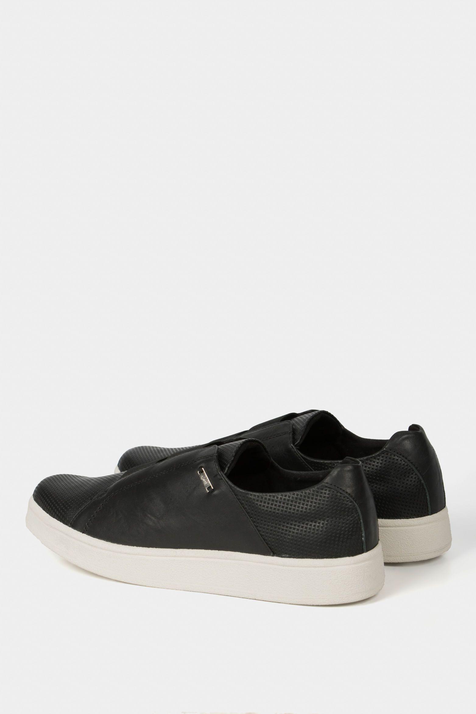 Vélez Mocasines Forma De Cuero Grabado Negro-2