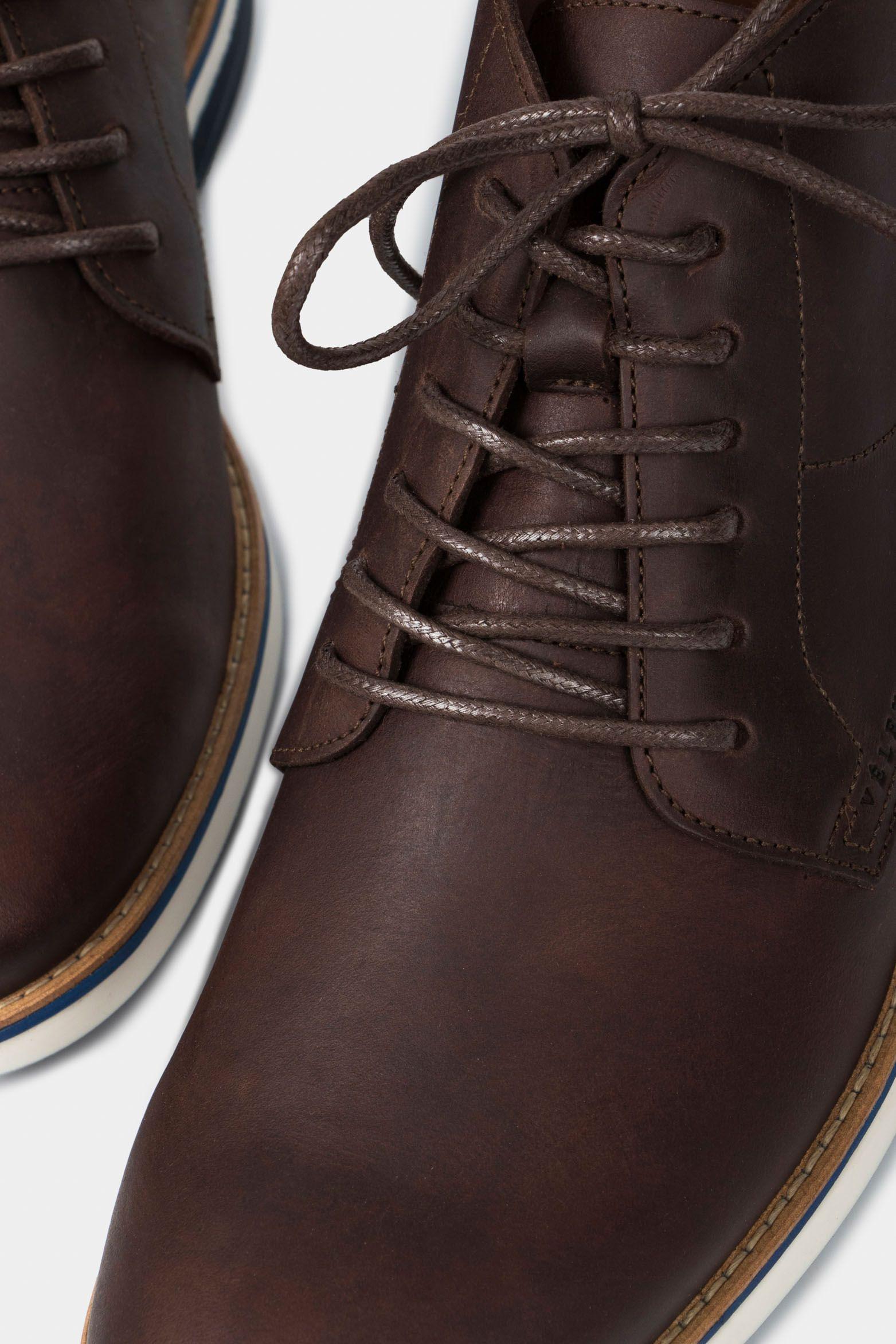 Vélez Botas Casual Play Cuero Hombre Efecto Envejecido Café-3