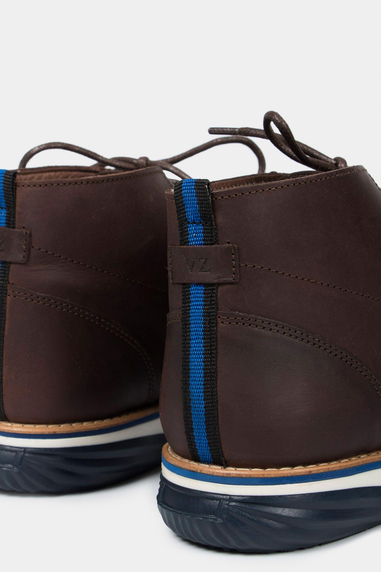 Vélez Botas Casual Play Cuero Hombre Efecto Envejecido Café-4