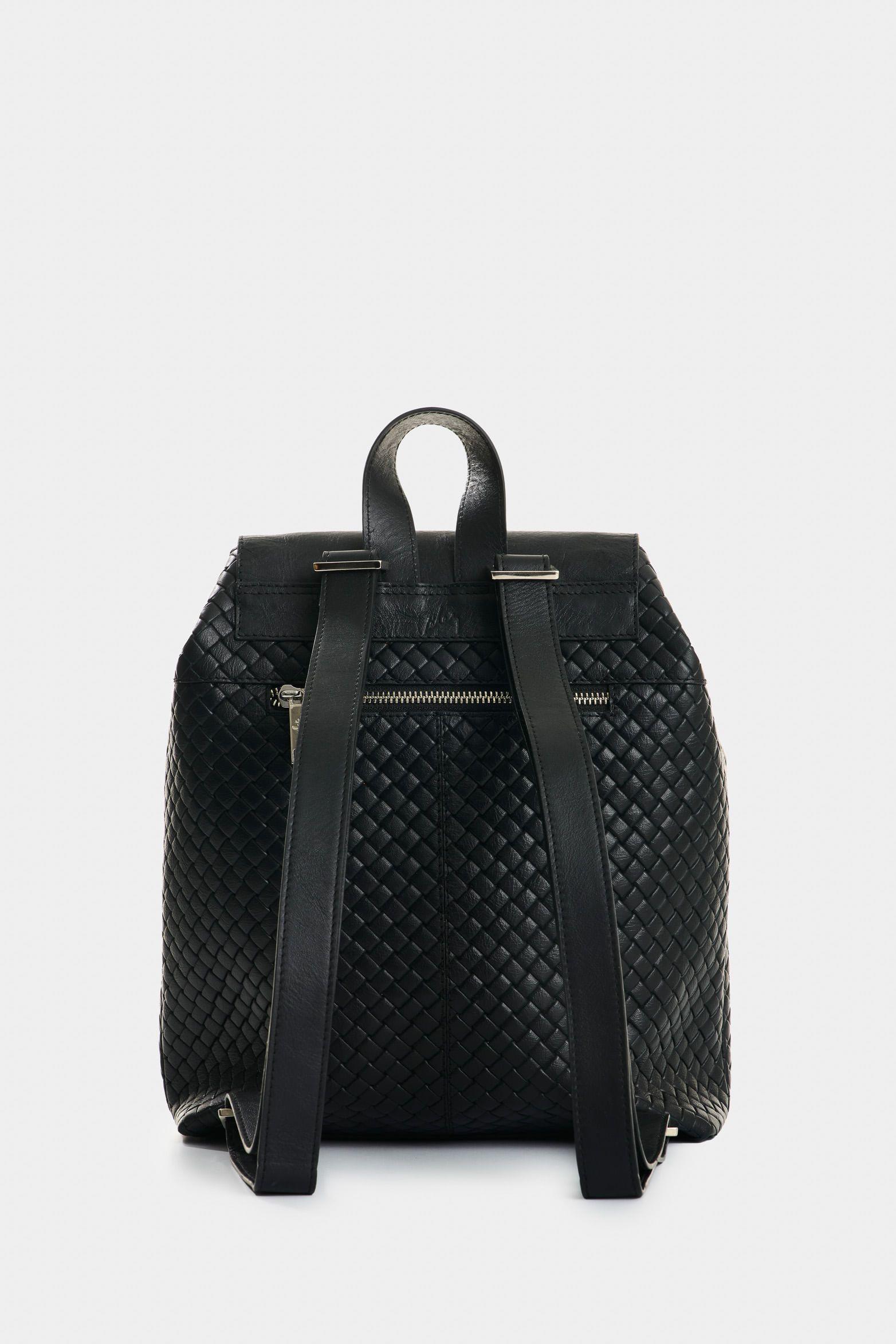 Vélez Morral De Cuero Grabado Para Mujer Ivory Negro-2