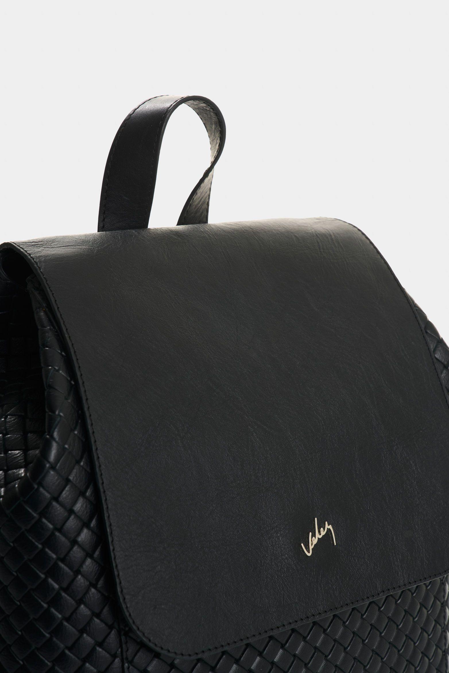 Vélez Morral De Cuero Grabado Para Mujer Ivory Negro-3