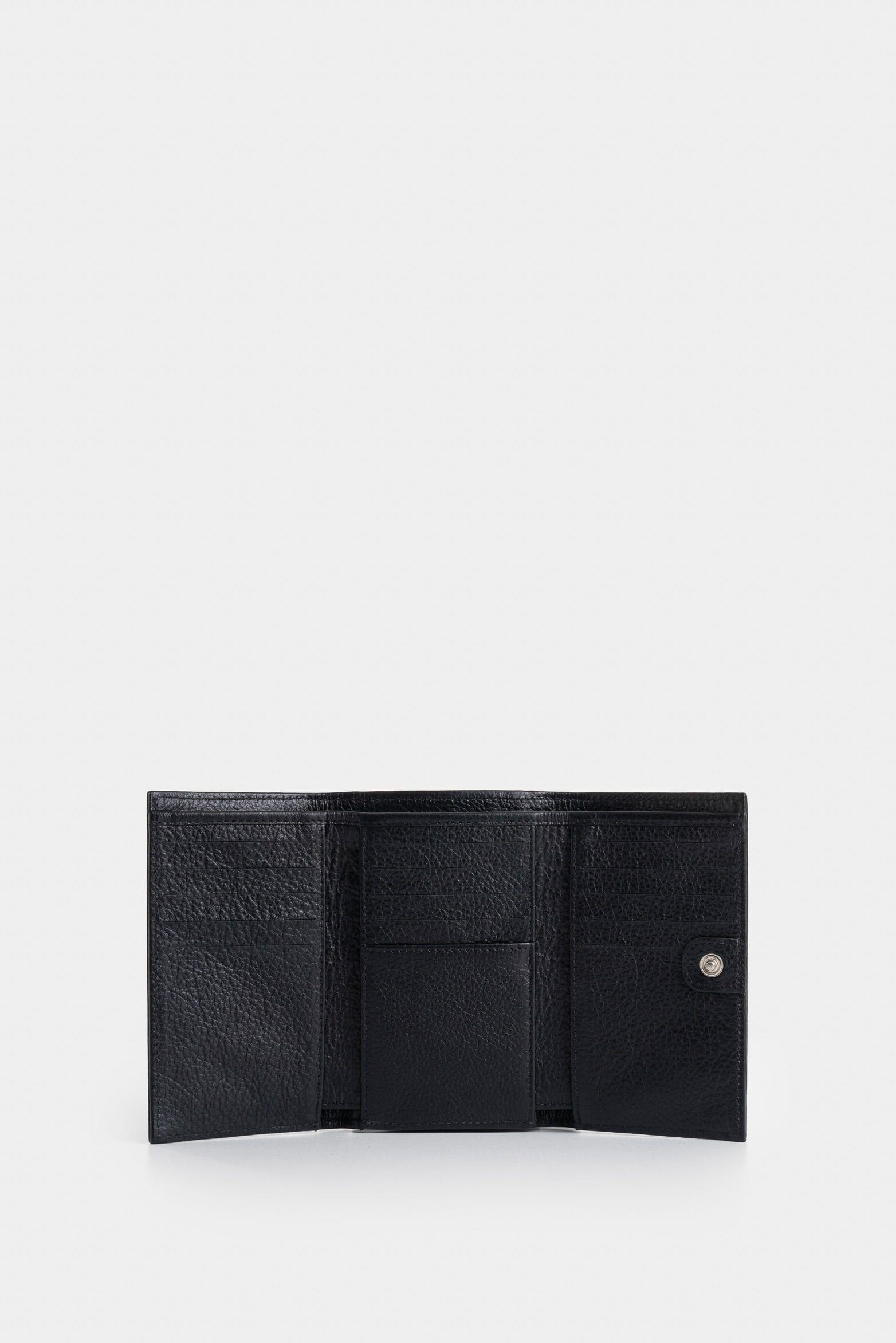 Billetera Real de cuero para mujer con monedero Negro-1