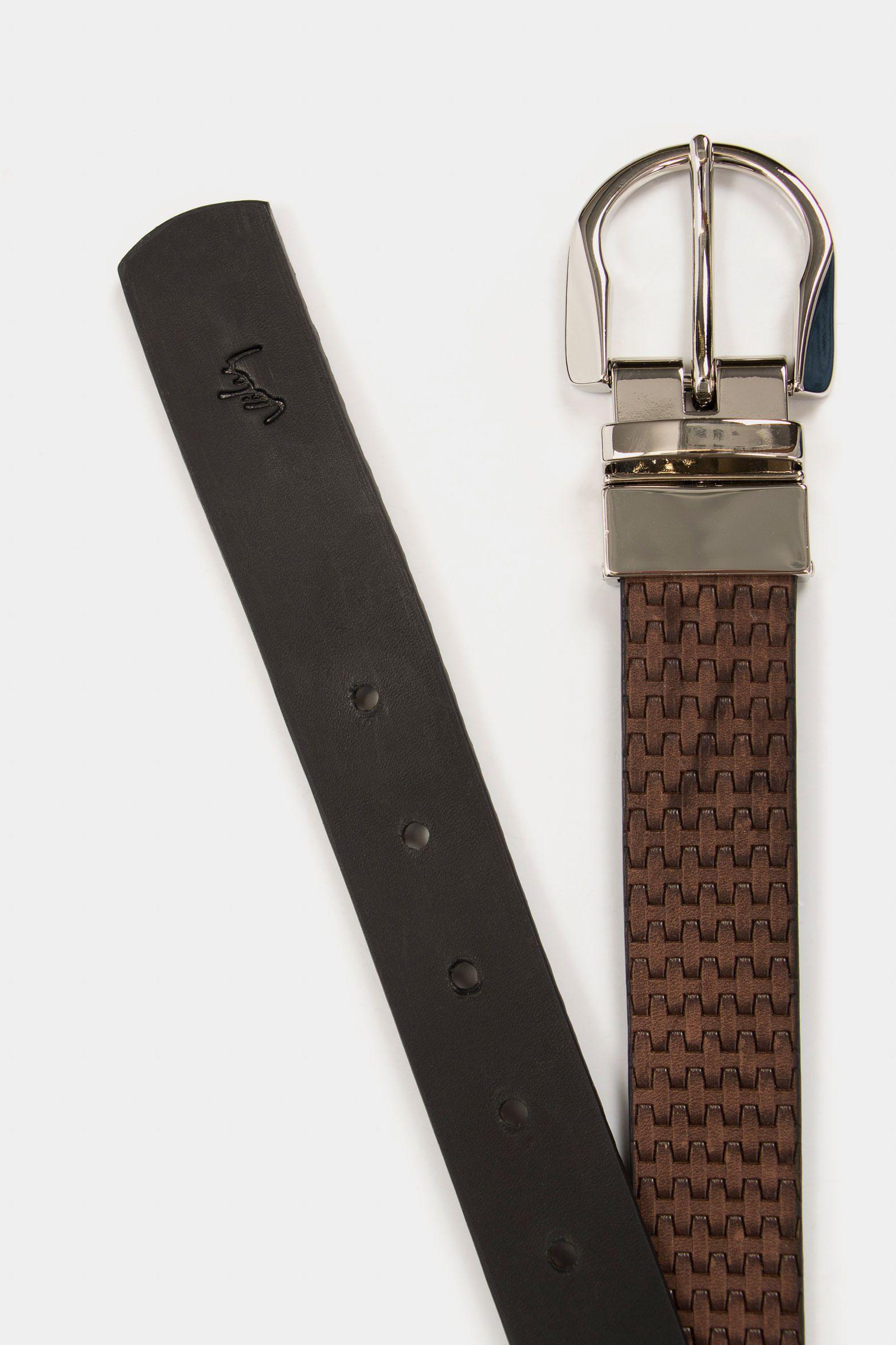 Vélez Cinturón Doble Faz Sacuero Mujer Grabado Placa Tejido Combinado L-1