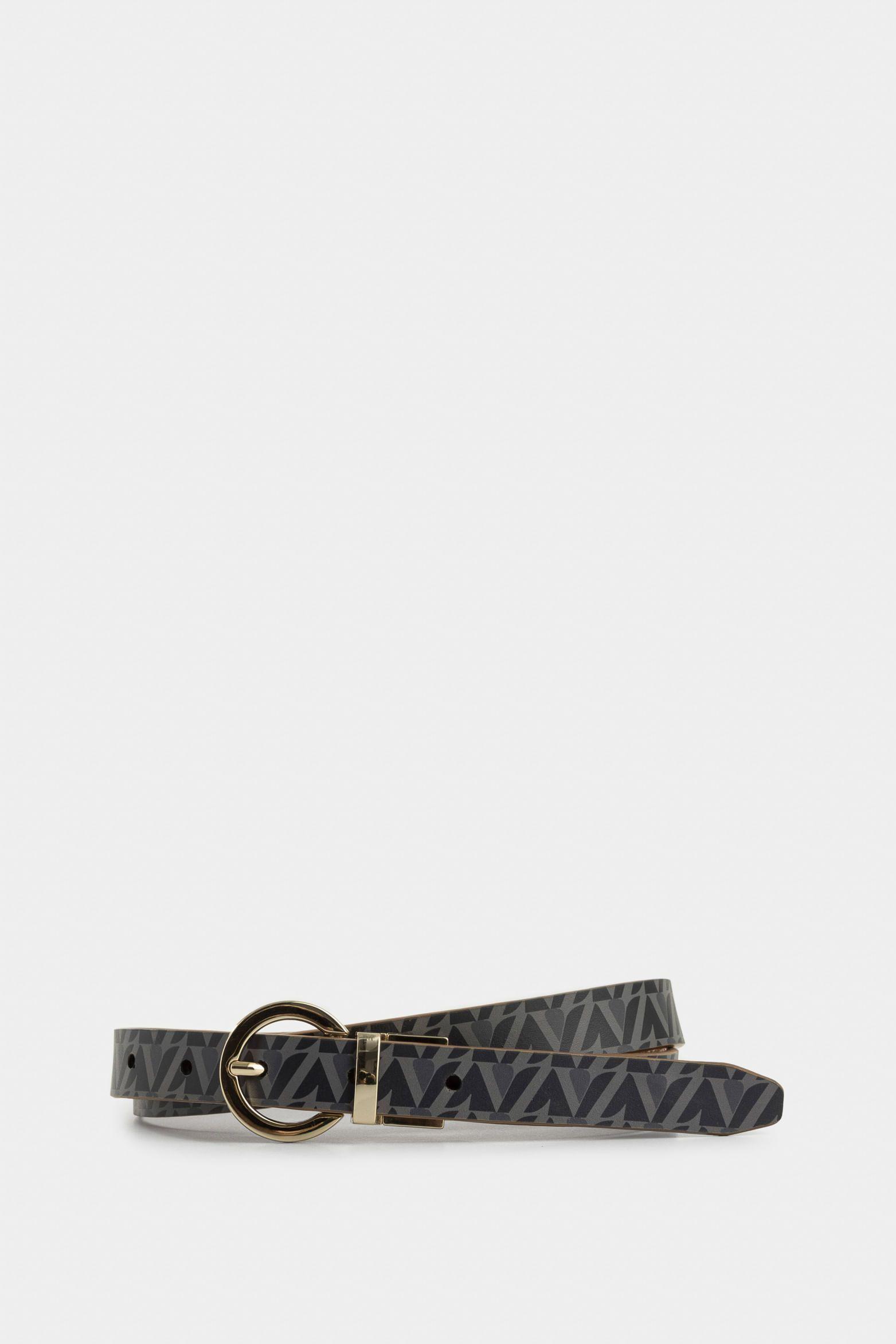 Vélez Cinturón Doble Faz De Cuero Para Mujer Monogram Negro-0