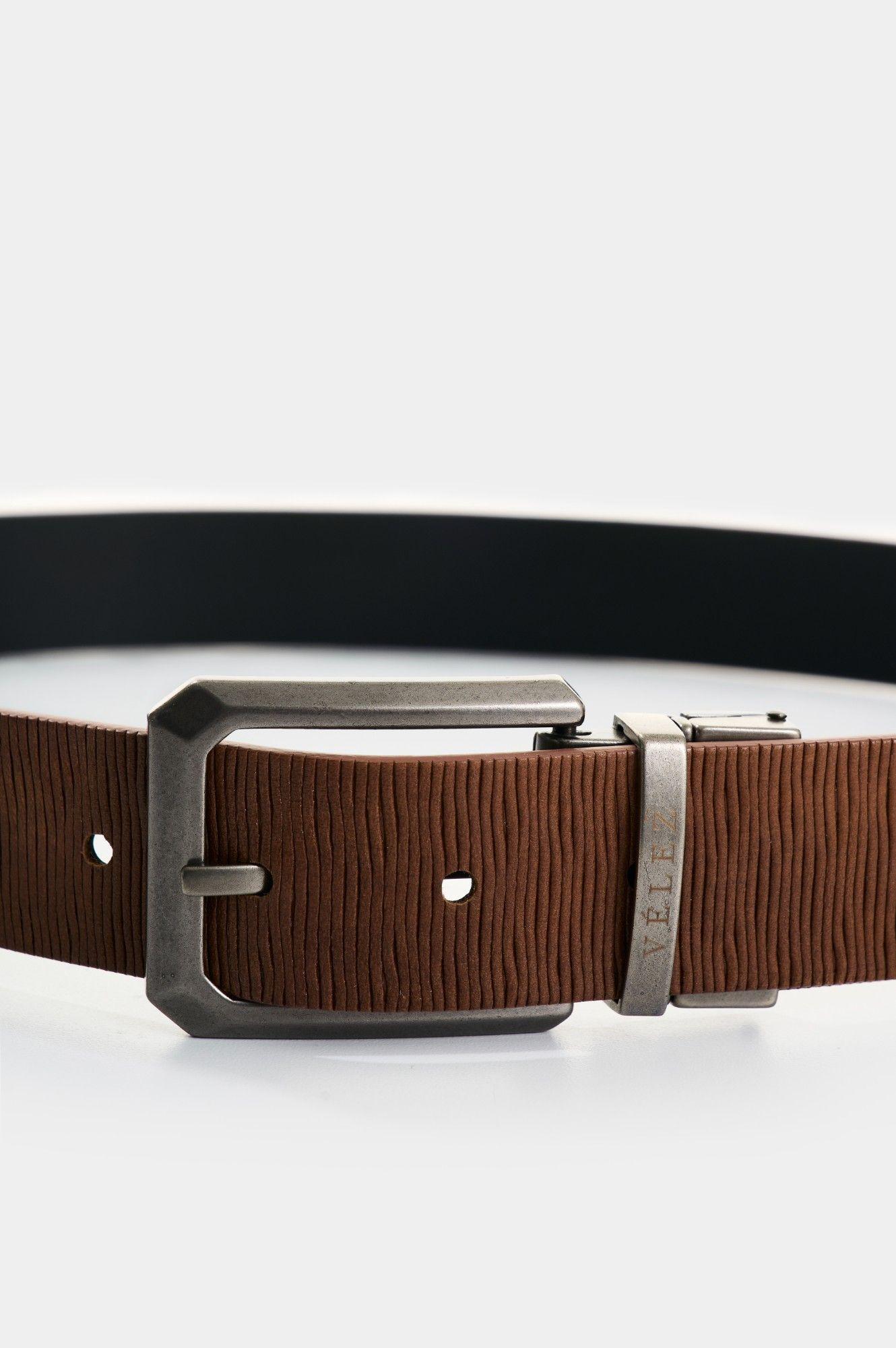 Vélez Cinturón Reversible De Cuero Para Hombre Lucian Miel-3