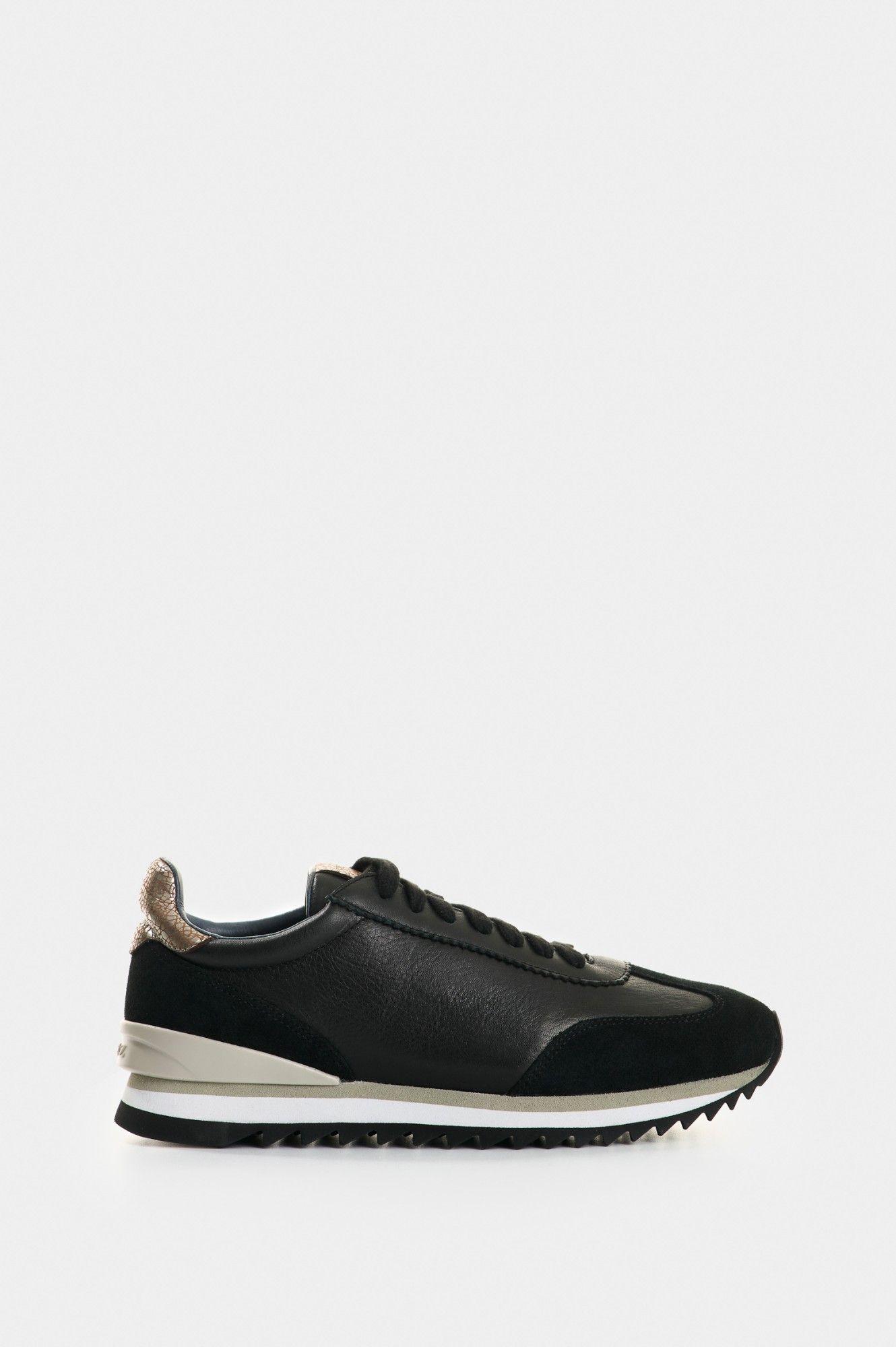 Vélez Zapatilla Tenis Cuero Y Folia Mujer Gem Negro-0