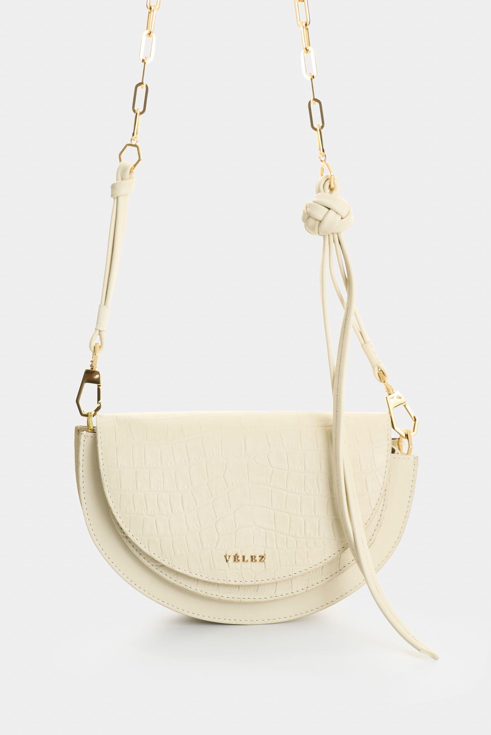 Vélez Manos Libres De Cuero  Mujer Luna Blanco-0