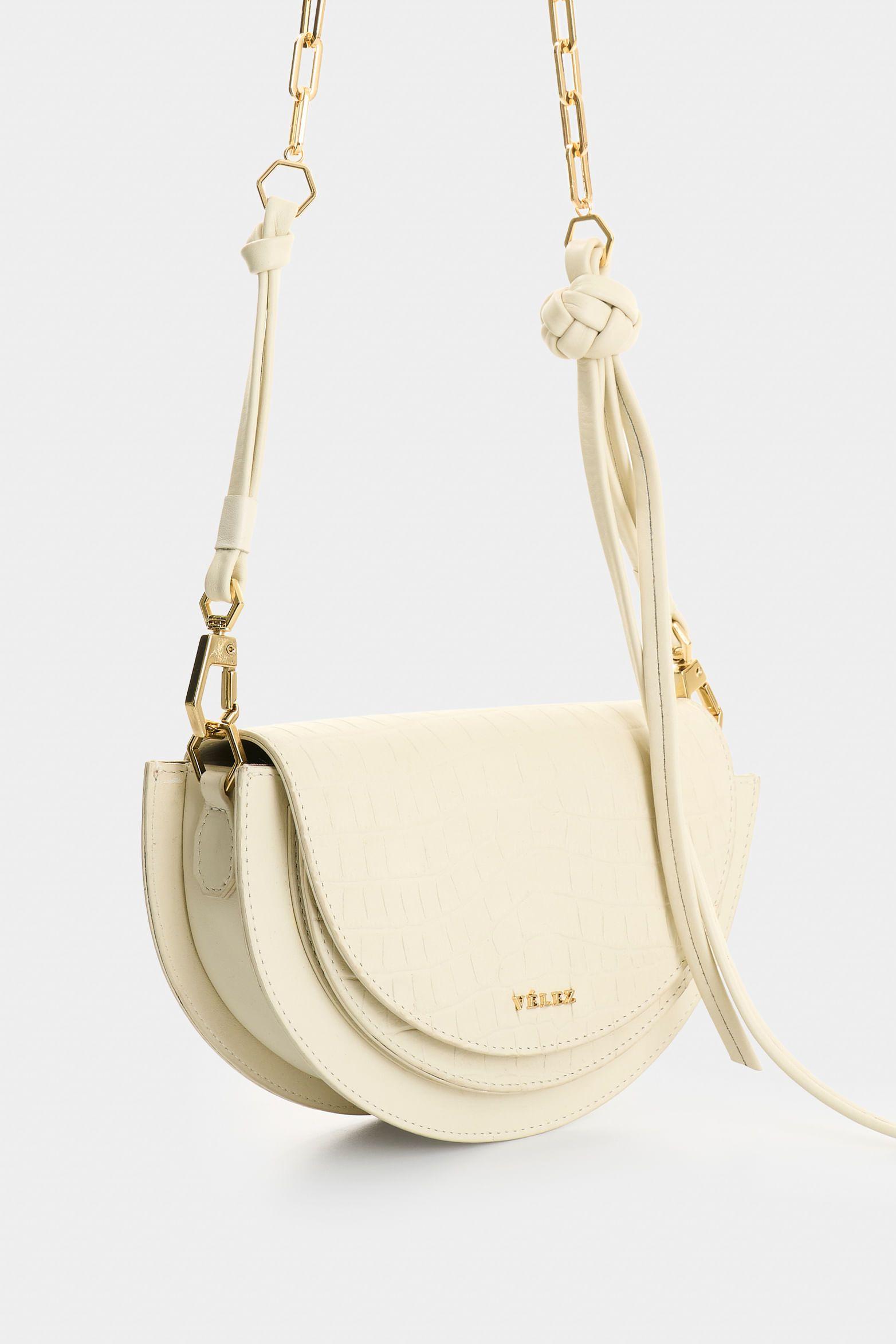 Vélez Manos Libres De Cuero  Mujer Luna Blanco-1