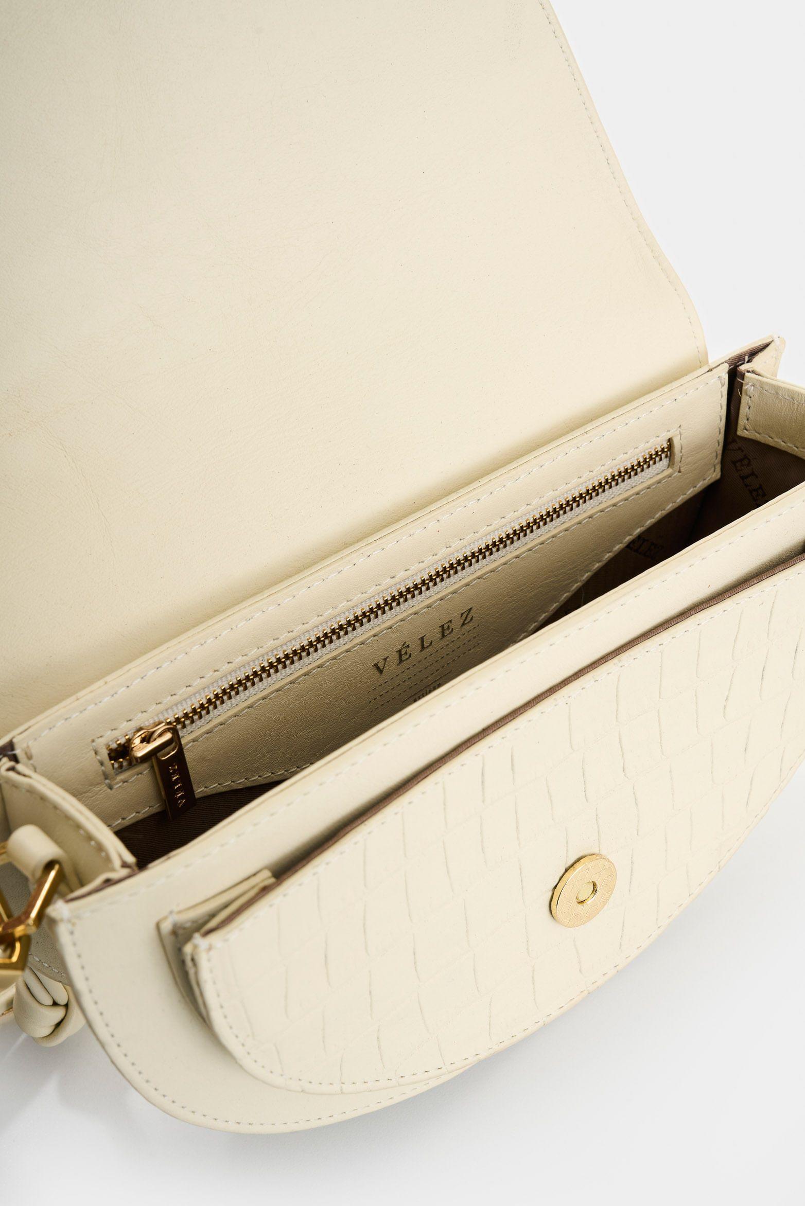 Vélez Manos Libres De Cuero  Mujer Luna Blanco-4