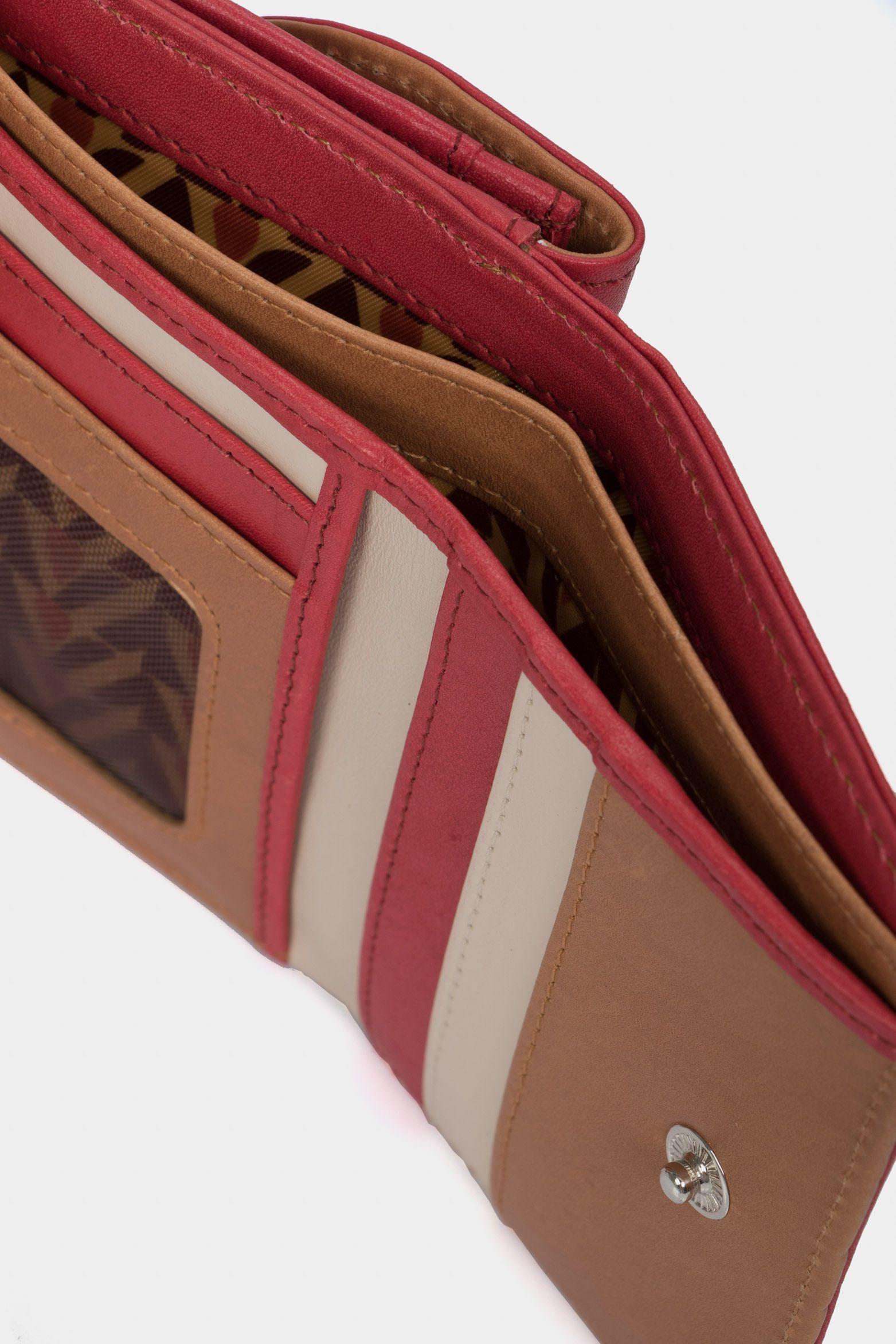 Vélez Billetera Pequeña De Cuero Para Mujer Multicolor Rojo-3